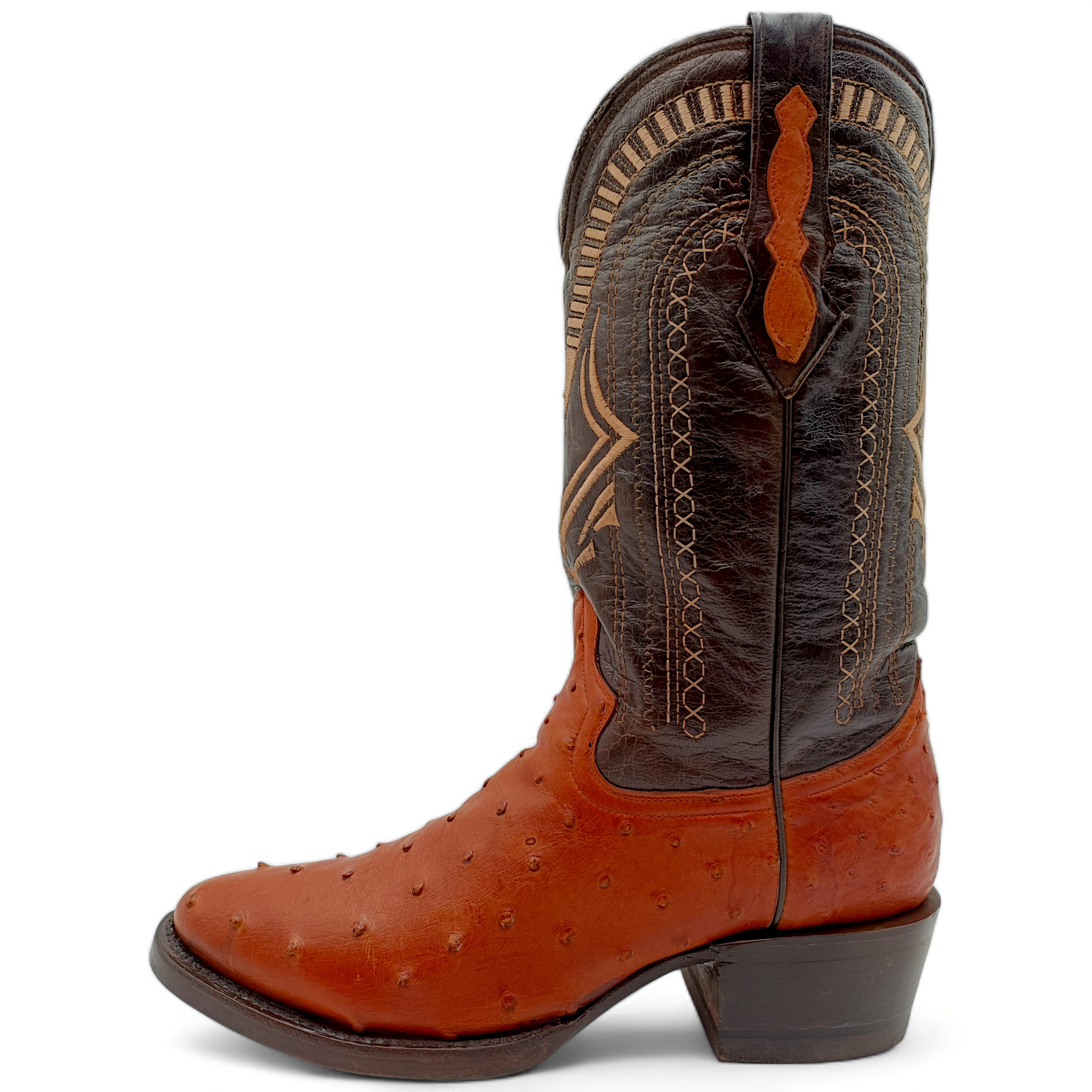 BOTA VAQUERA EN PIEL GENUINA DE AVESTRUZ PARA CABALLERO (M13)