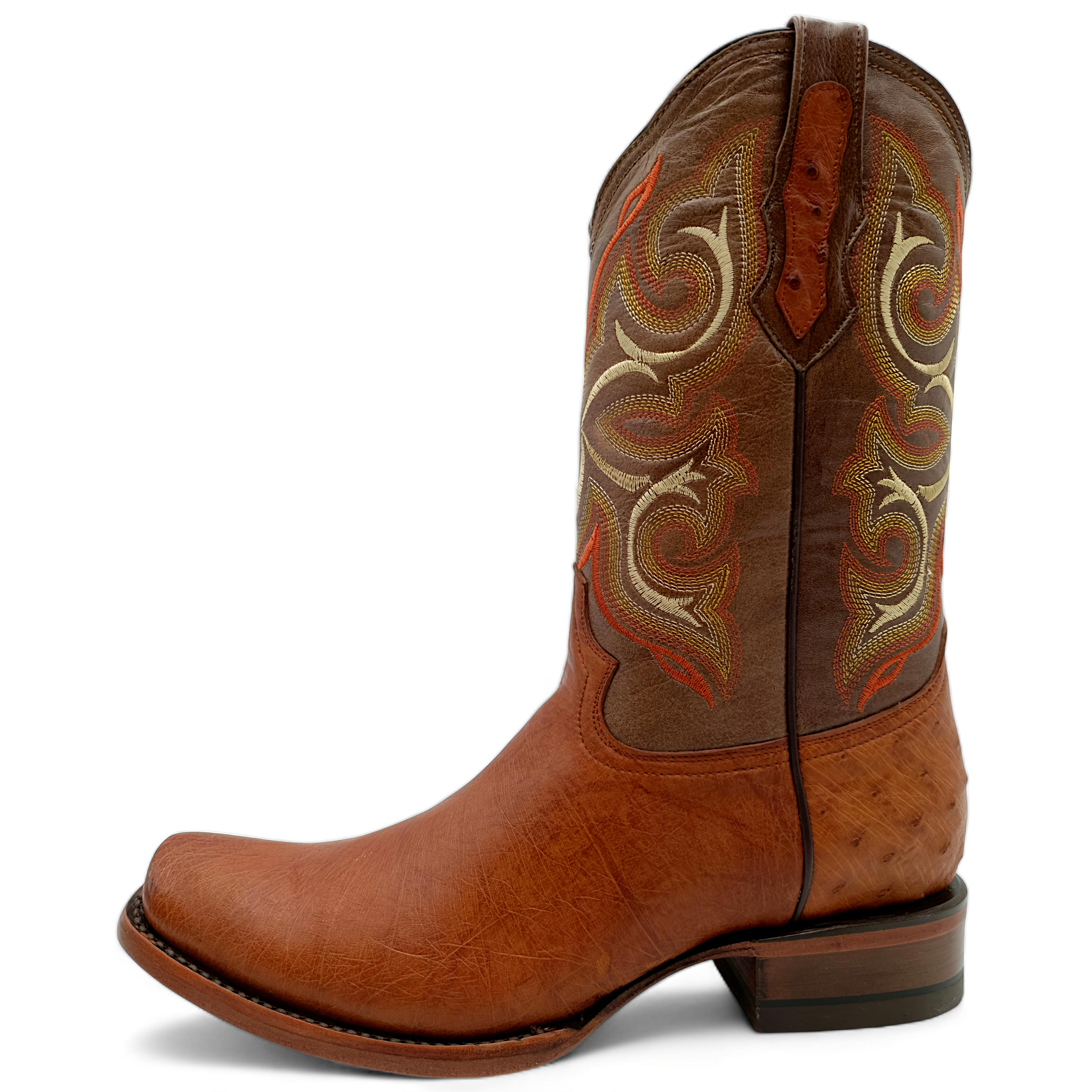 BOTA VAQUERA EN PIEL GENUINA DE AVESTRUZ PARA CABALLERO (M29)