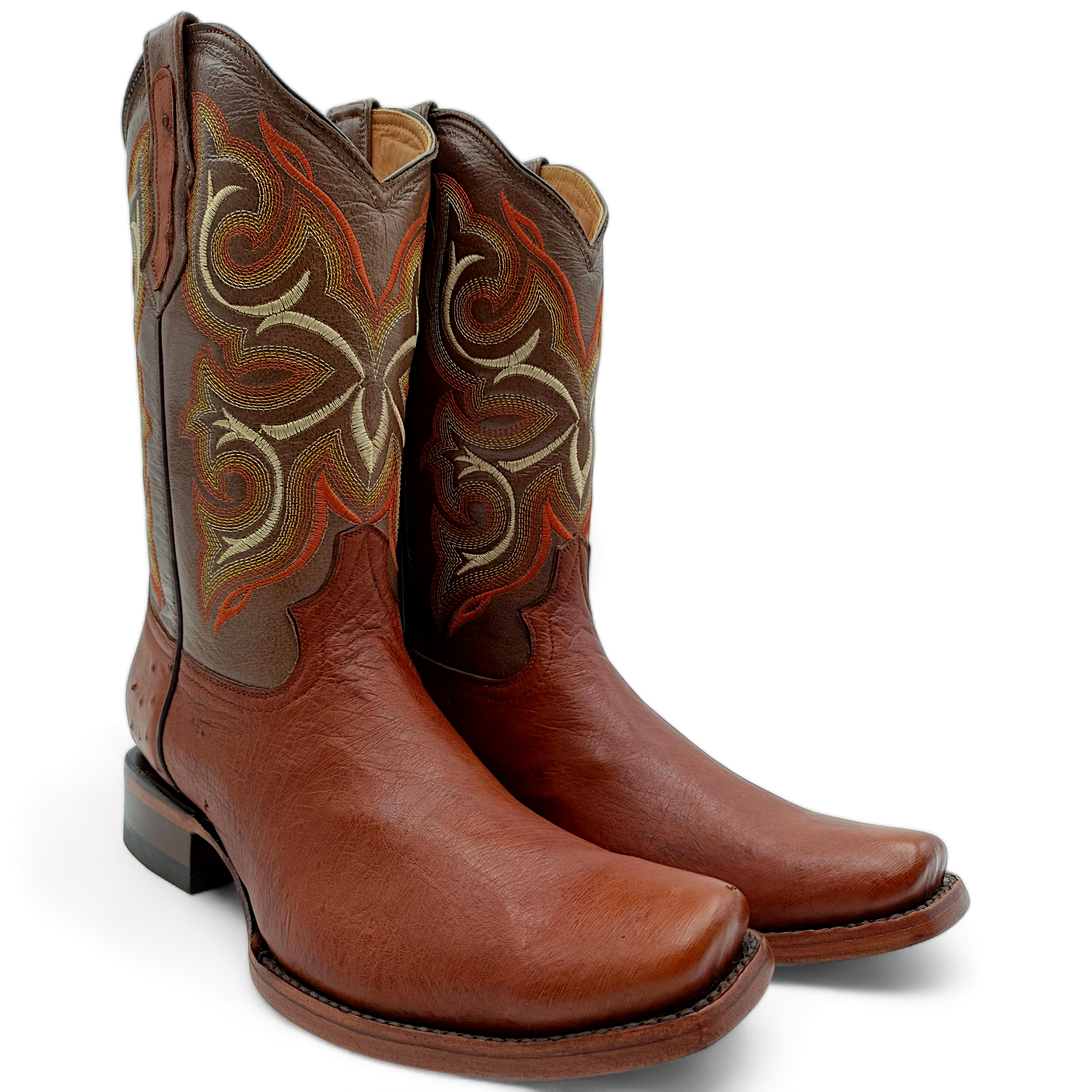 BOTA VAQUERA EN PIEL GENUINA DE AVESTRUZ PARA CABALLERO (M10)