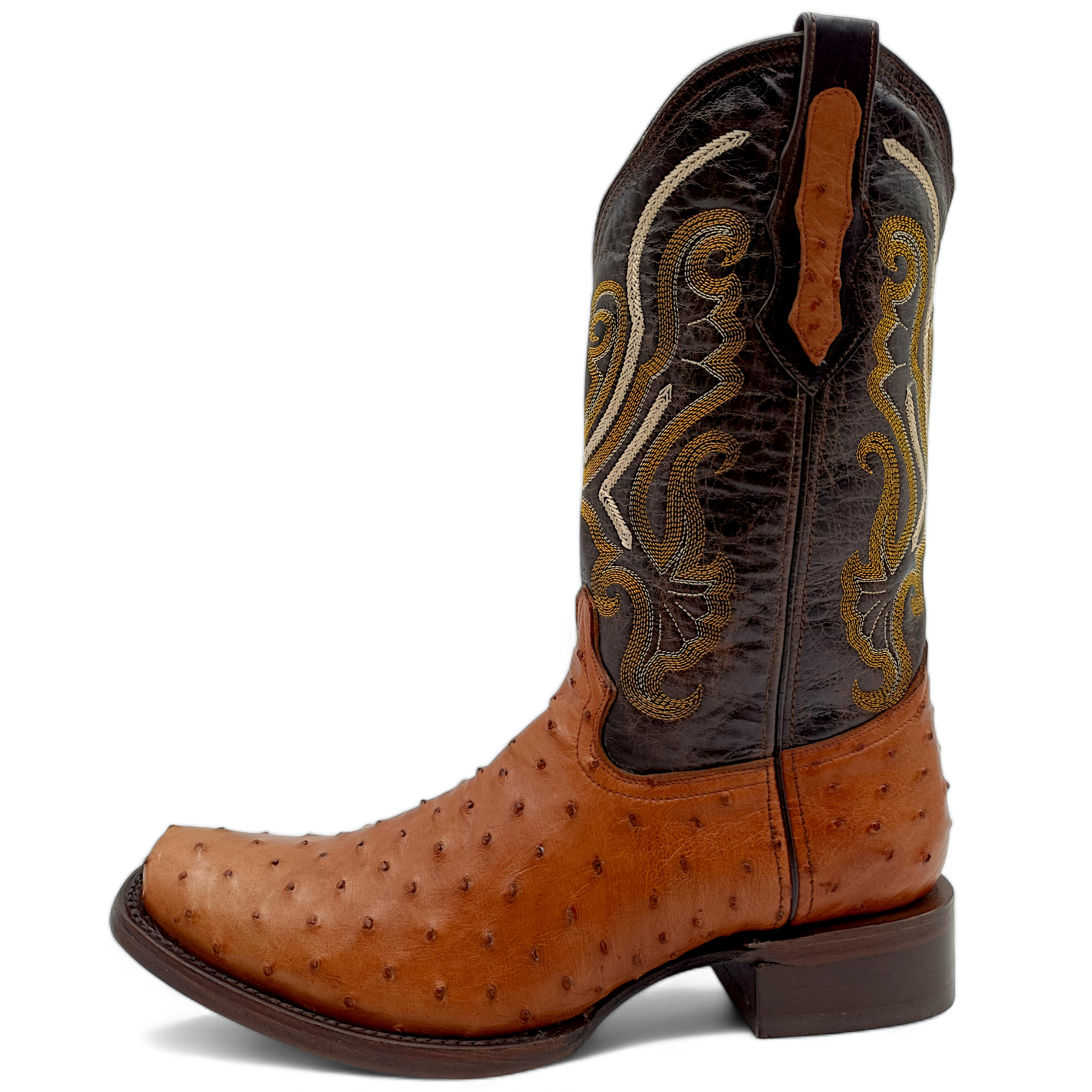 BOTA VAQUERA EN PIEL GENUINA DE AVESTRUZ PARA CABALLERO (M26)