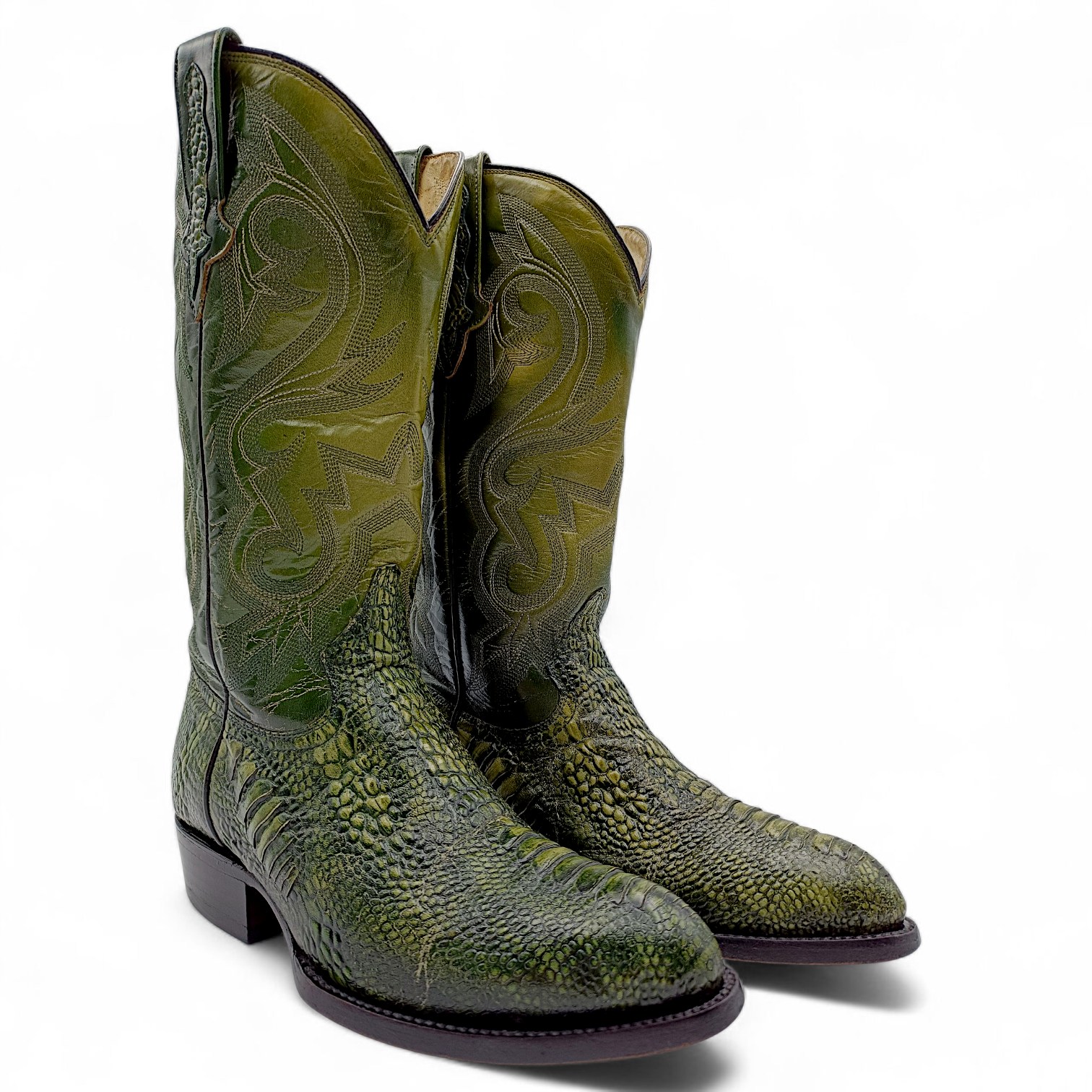 BOTA VAQUERA EN PIEL IMITACIÓN DE PATA DE AVESTRUZ PARA CABALLERO (MSN)
