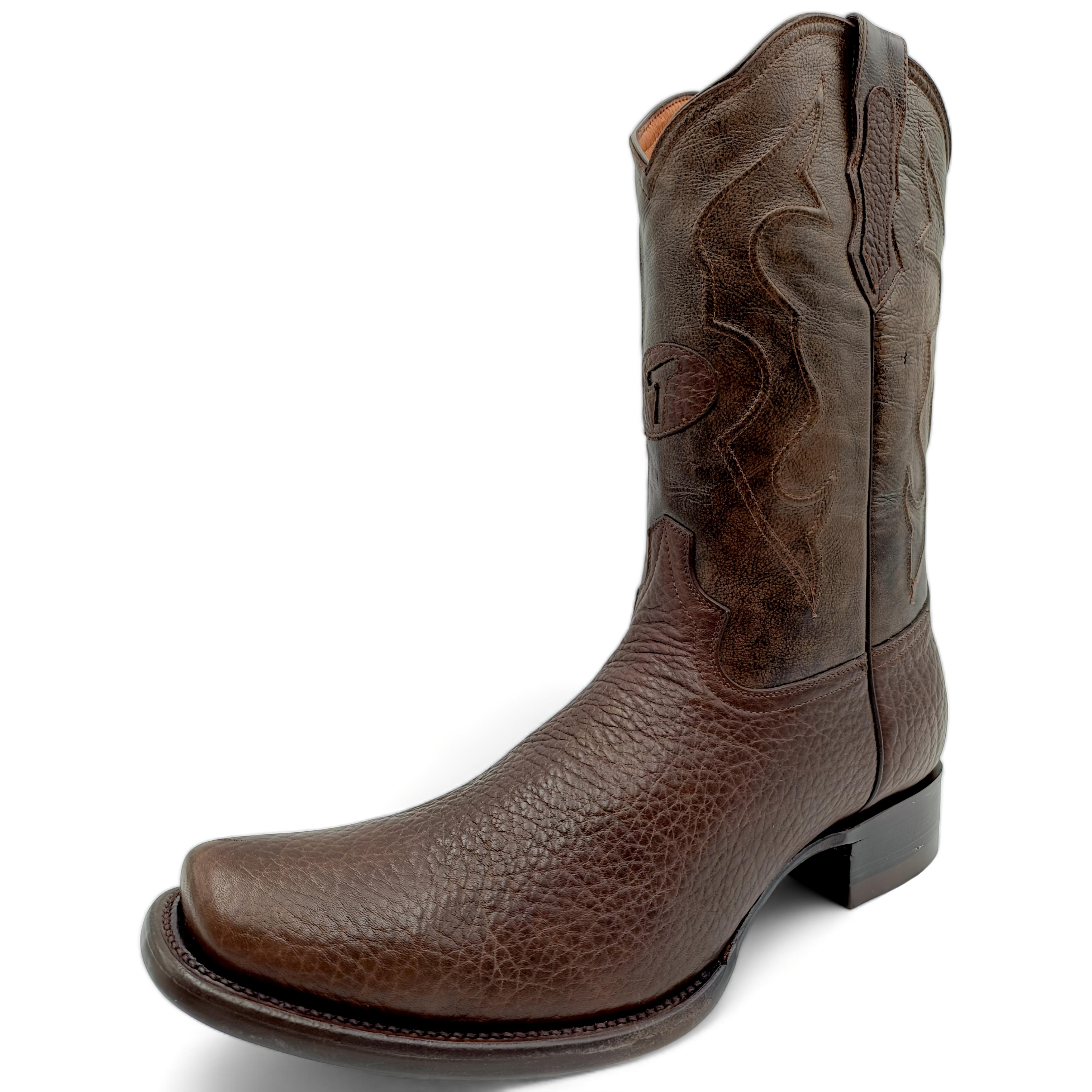 BOTA VAQUERA EN PIEL GENUINA DE CUELLO DE TORO PARA CABALLERO (M22)