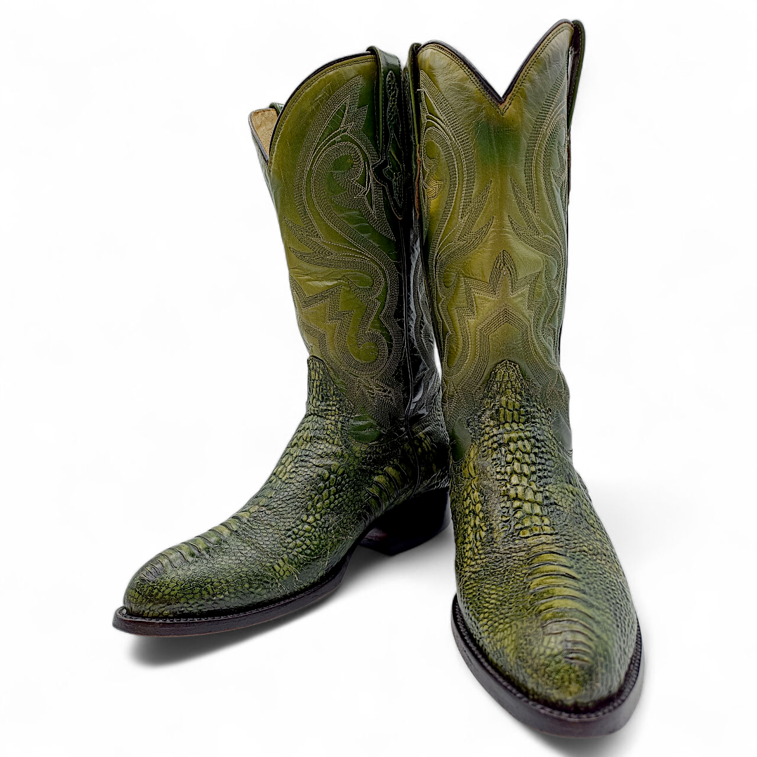 BOTA VAQUERA EN PIEL IMITACIÓN DE PATA DE AVESTRUZ PARA CABALLERO (MSN)