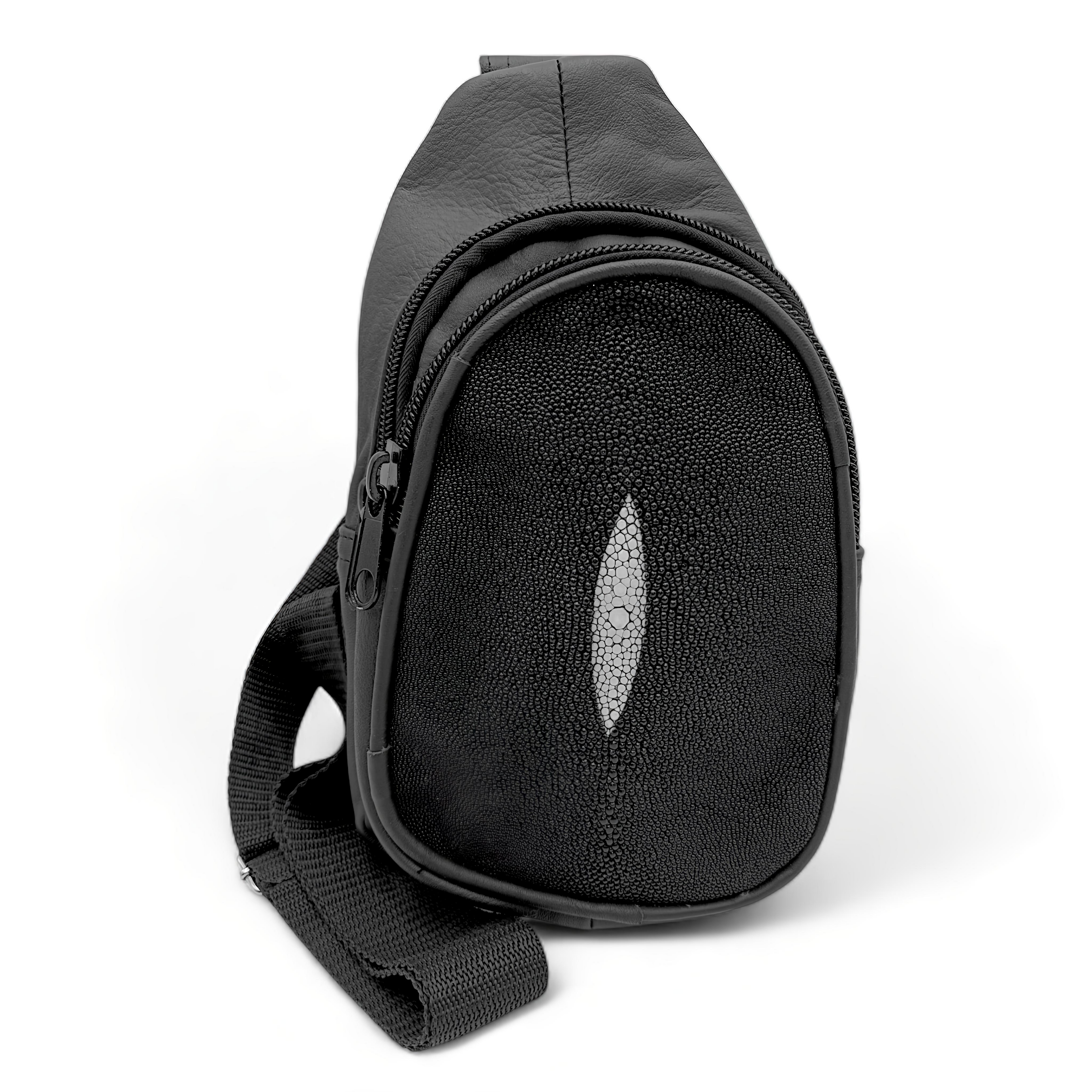 BANDOLERA EN PIEL GENUINA DE MANTARRAYA PARA CABALLERO (PM1)