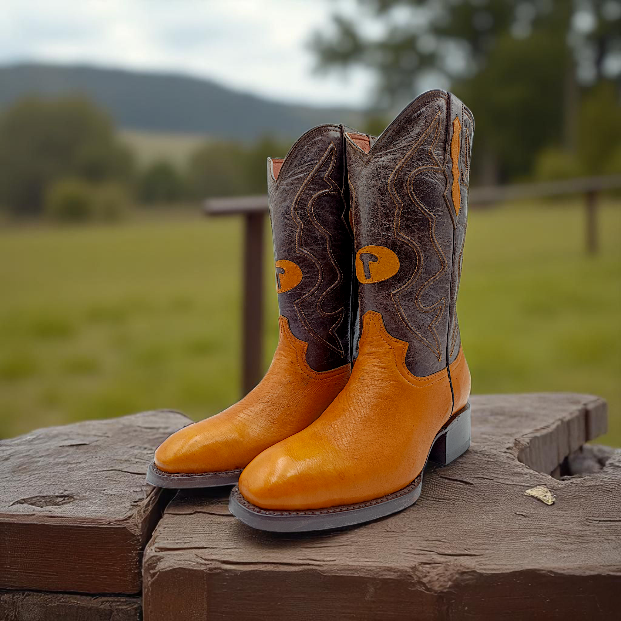 BOTA VAQUERA EN PIEL GENUINA DE AVESTRUZ PARA CABALLERO (M21)