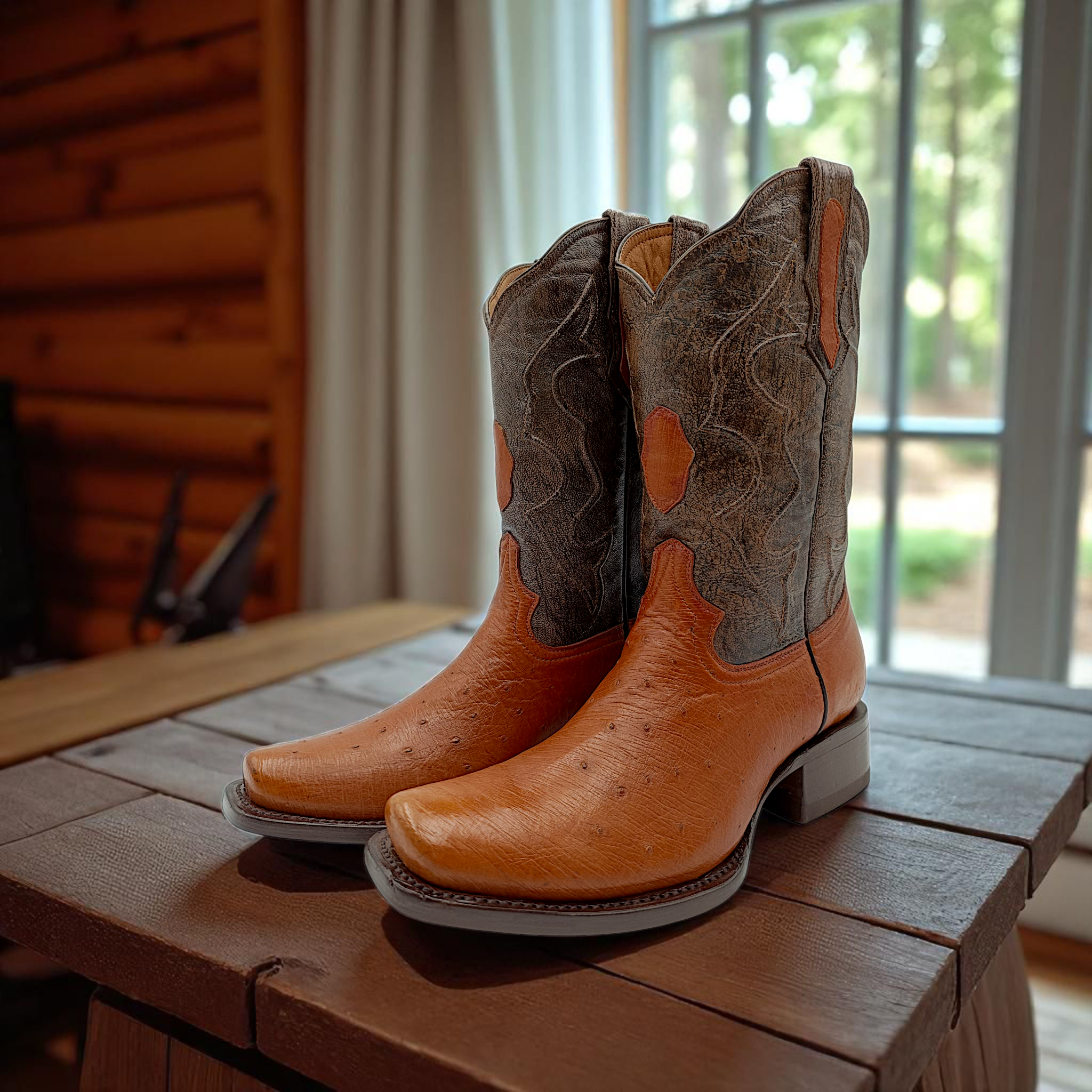 BOTA VAQUERA EN PIEL GENUINA DE AVESTRUZ PARA CABALLERO (M5)