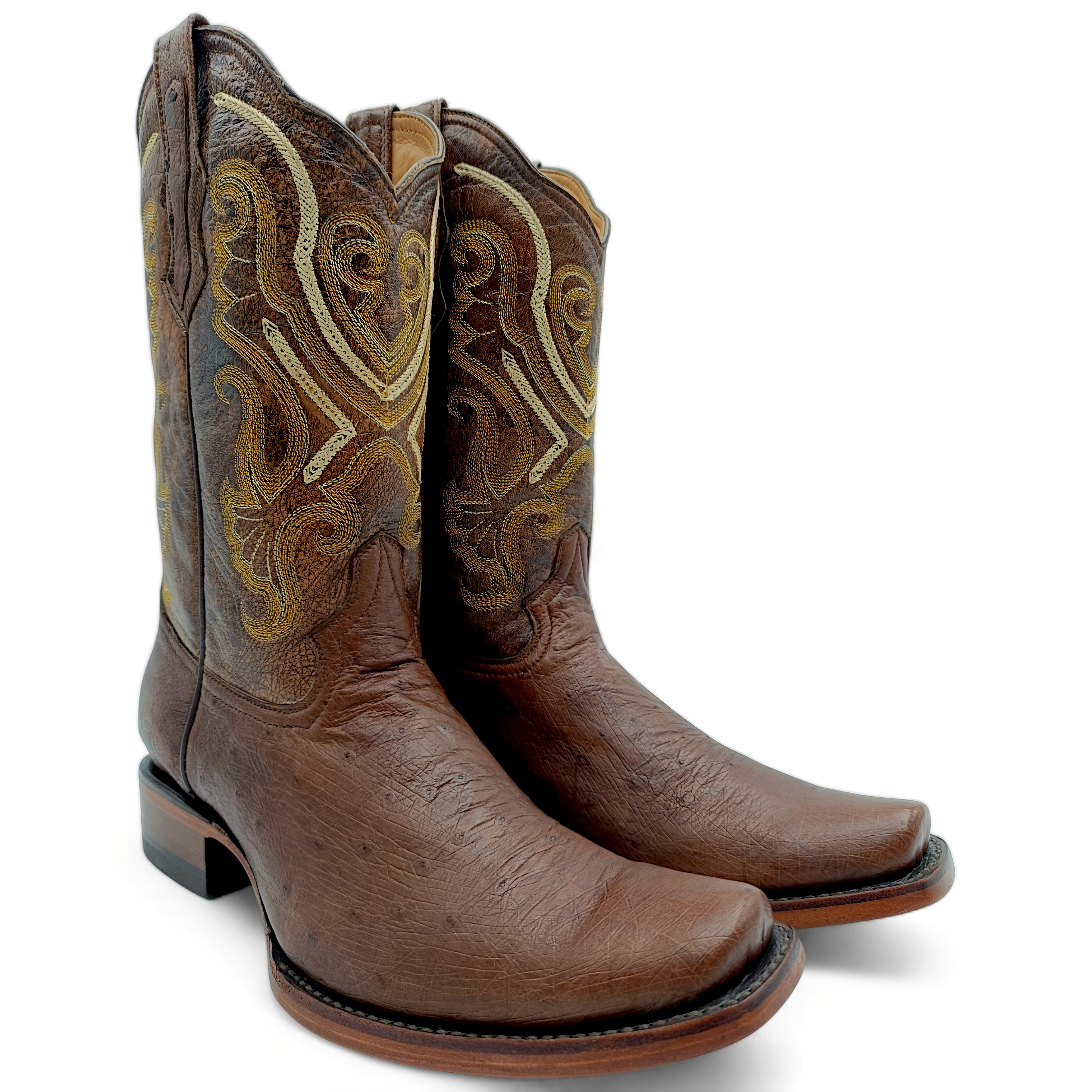 BOTA VAQUERA EN PIEL GENUINA DE AVESTRUZ PARA CABALLERO (M20)