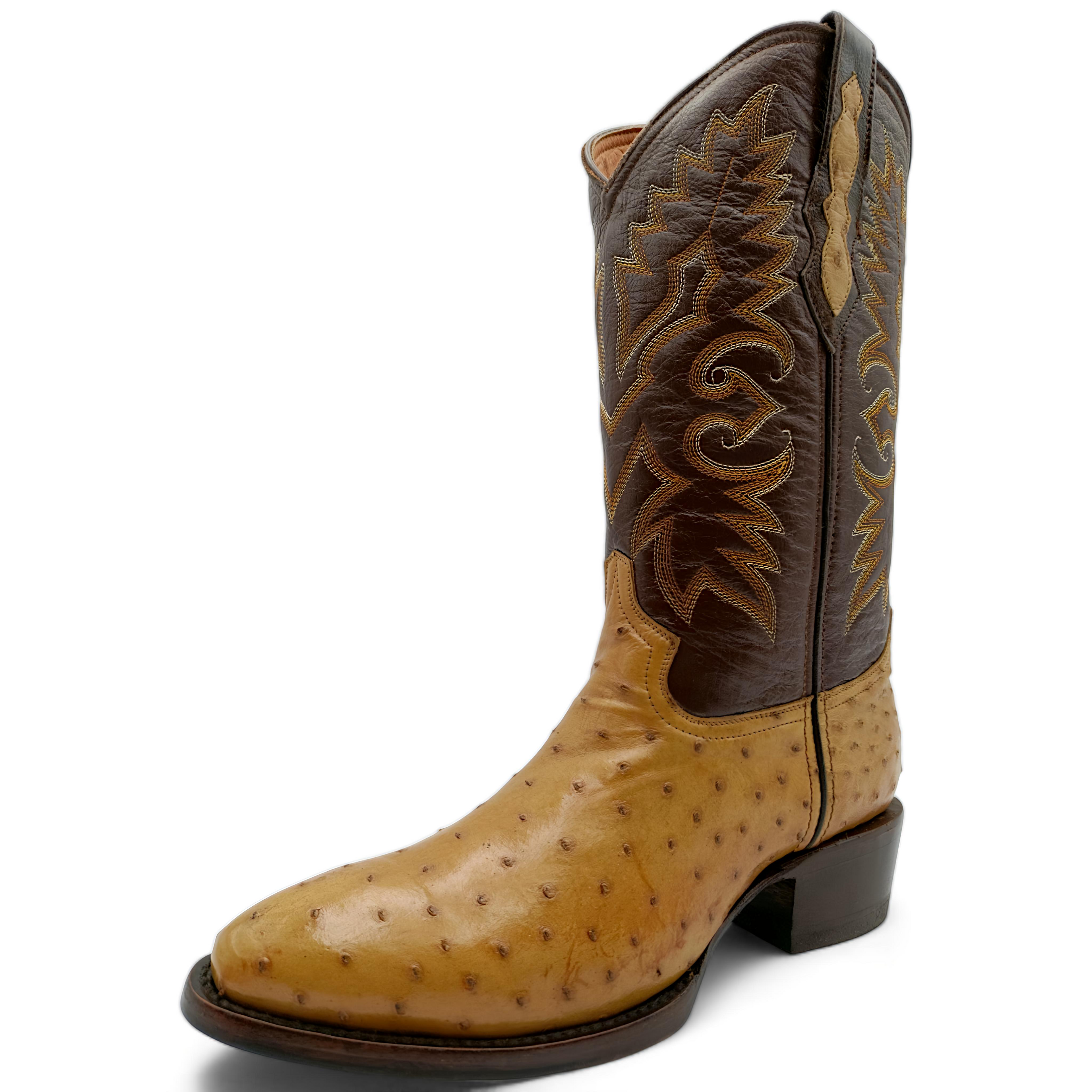 BOTA VAQUERA EN PIEL GENUINA DE AVESTRUZ PARA CABALLERO (M7)