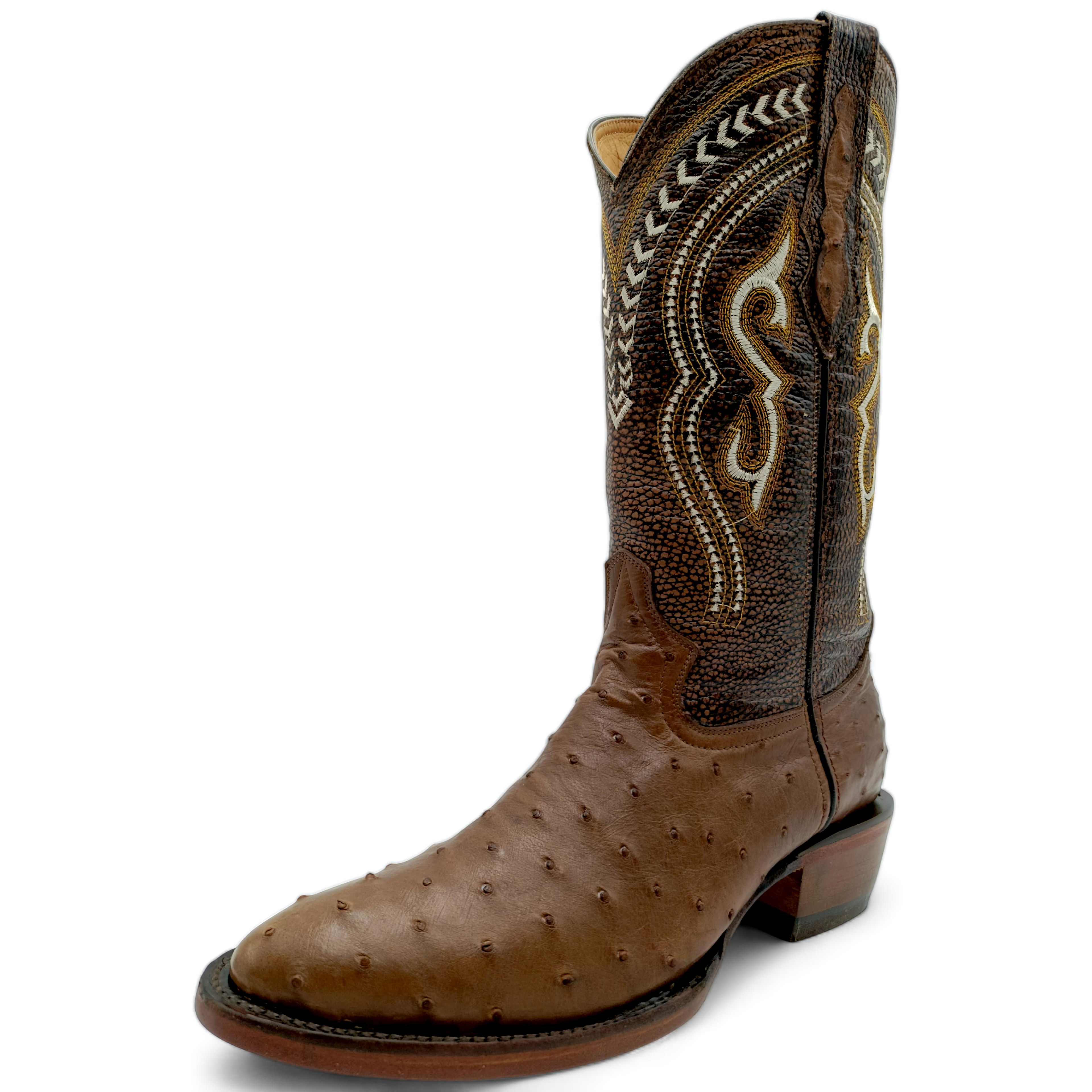 BOTA VAQUERA EN PIEL GENUINA DE AVESTRUZ PARA CABALLERO (M25)