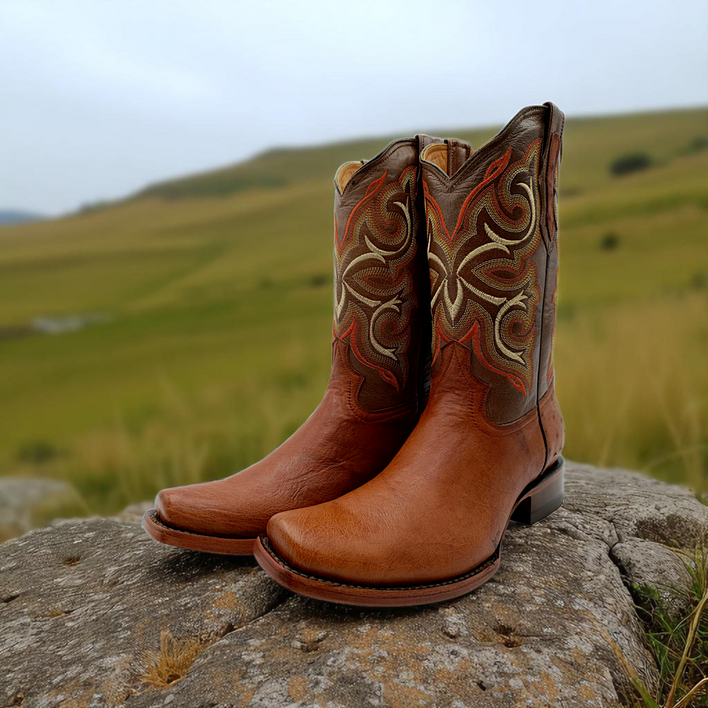 BOTA VAQUERA EN PIEL GENUINA DE AVESTRUZ PARA CABALLERO (M29)