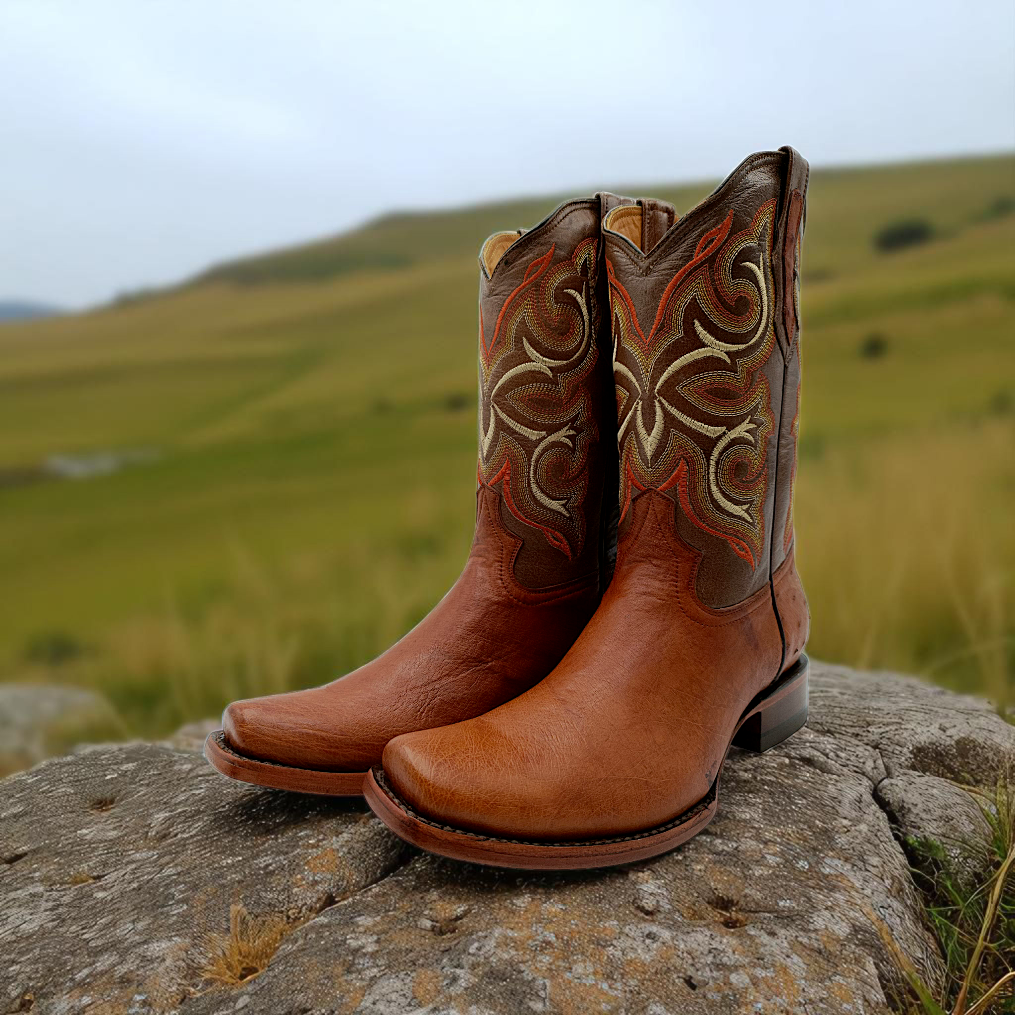 BOTA VAQUERA EN PIEL GENUINA DE AVESTRUZ PARA CABALLERO (M29)