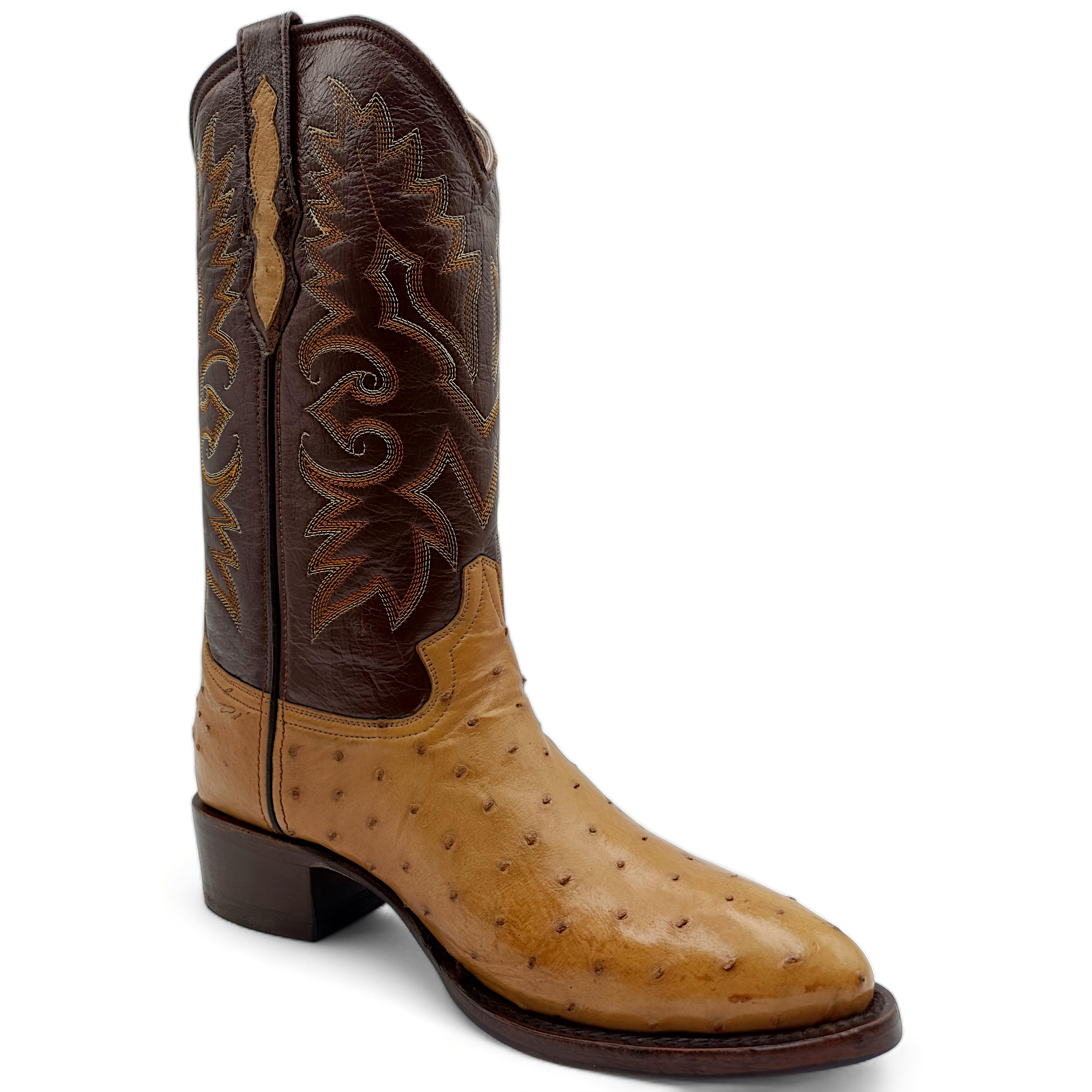 BOTA VAQUERA EN PIEL GENUINA DE AVESTRUZ PARA CABALLERO (M7)
