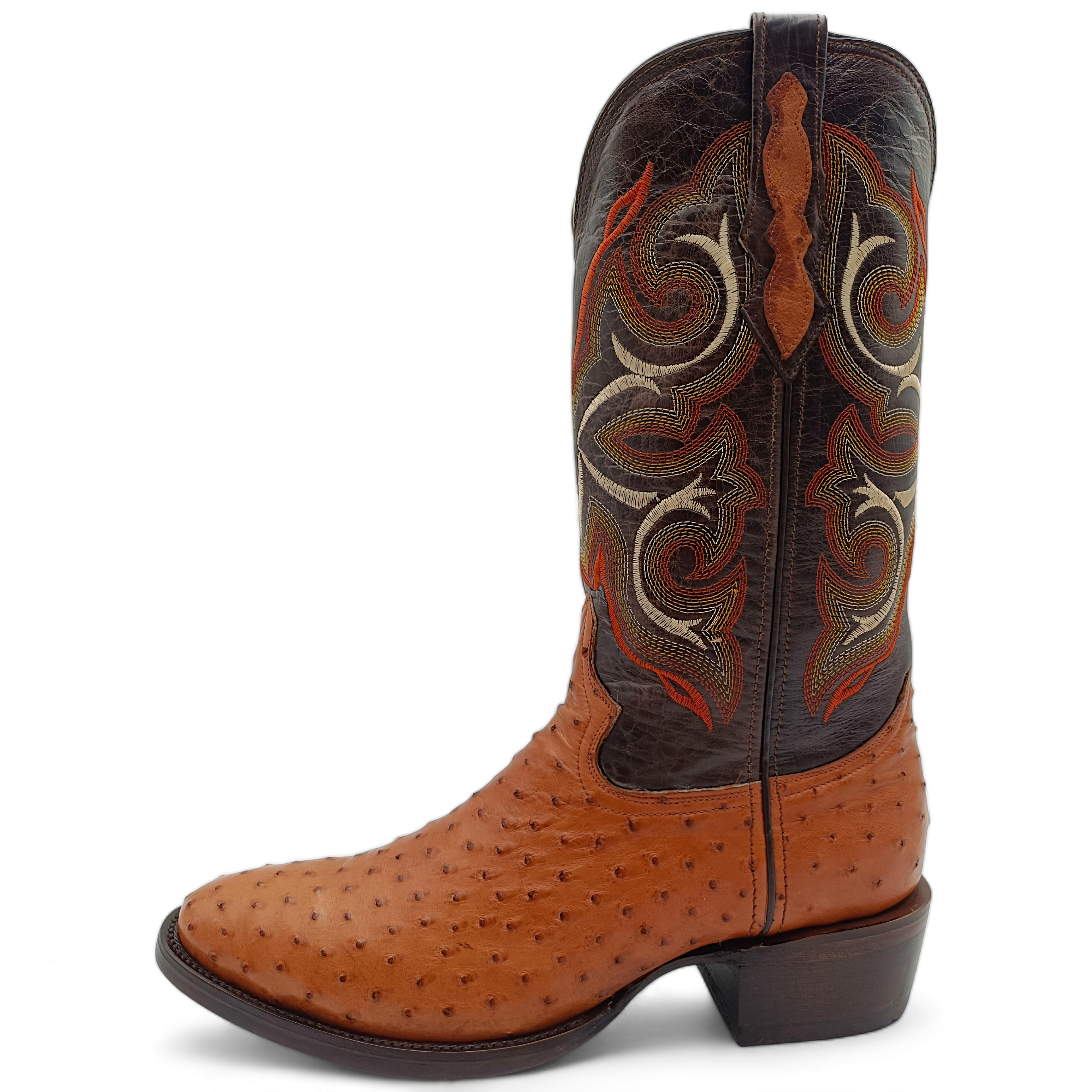 BOTA VAQUERA EN PIEL GENUINA DE AVESTRUZ PARA CABALLERO (M28)