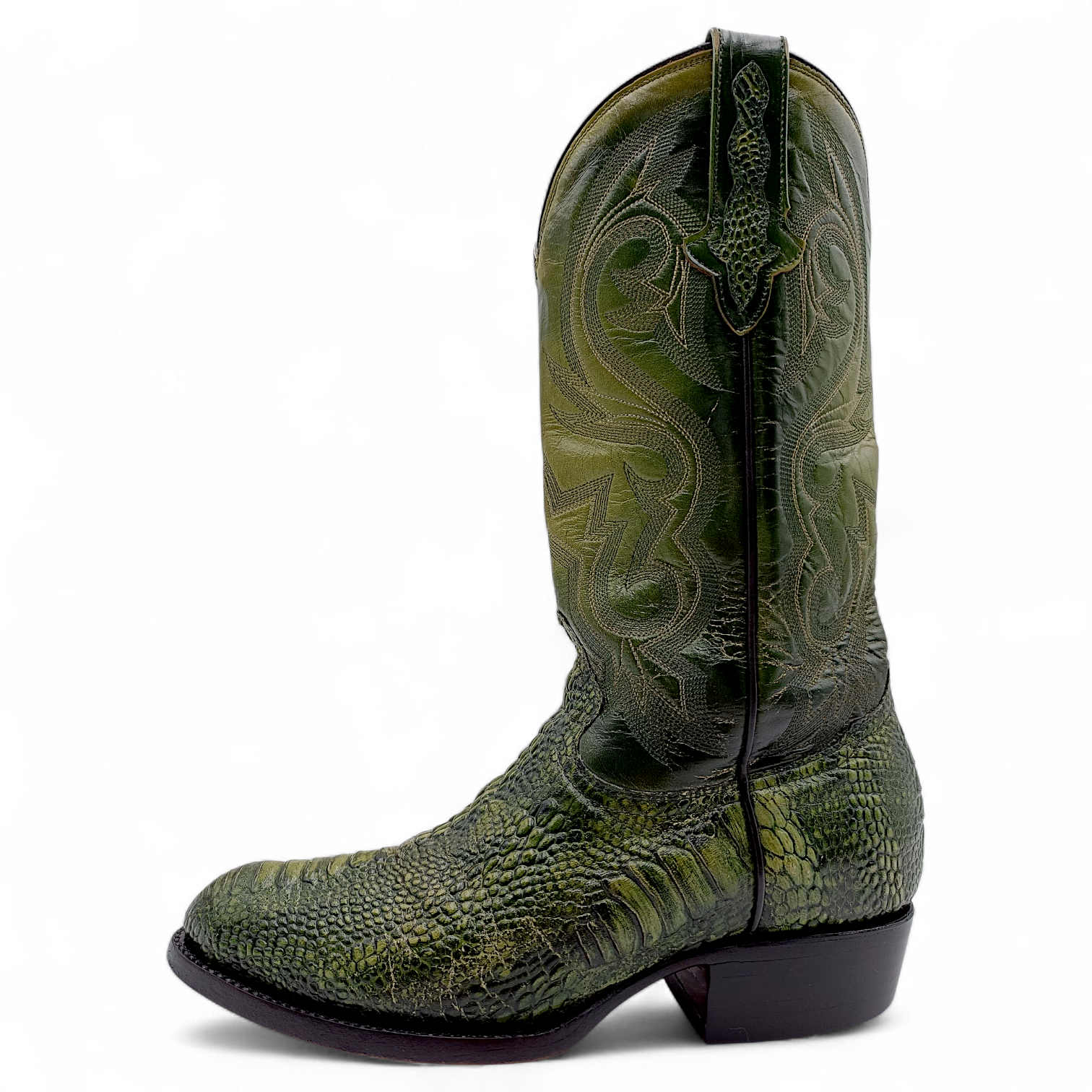 BOTA VAQUERA EN PIEL IMITACIÓN DE PATA DE AVESTRUZ PARA CABALLERO (MSN)