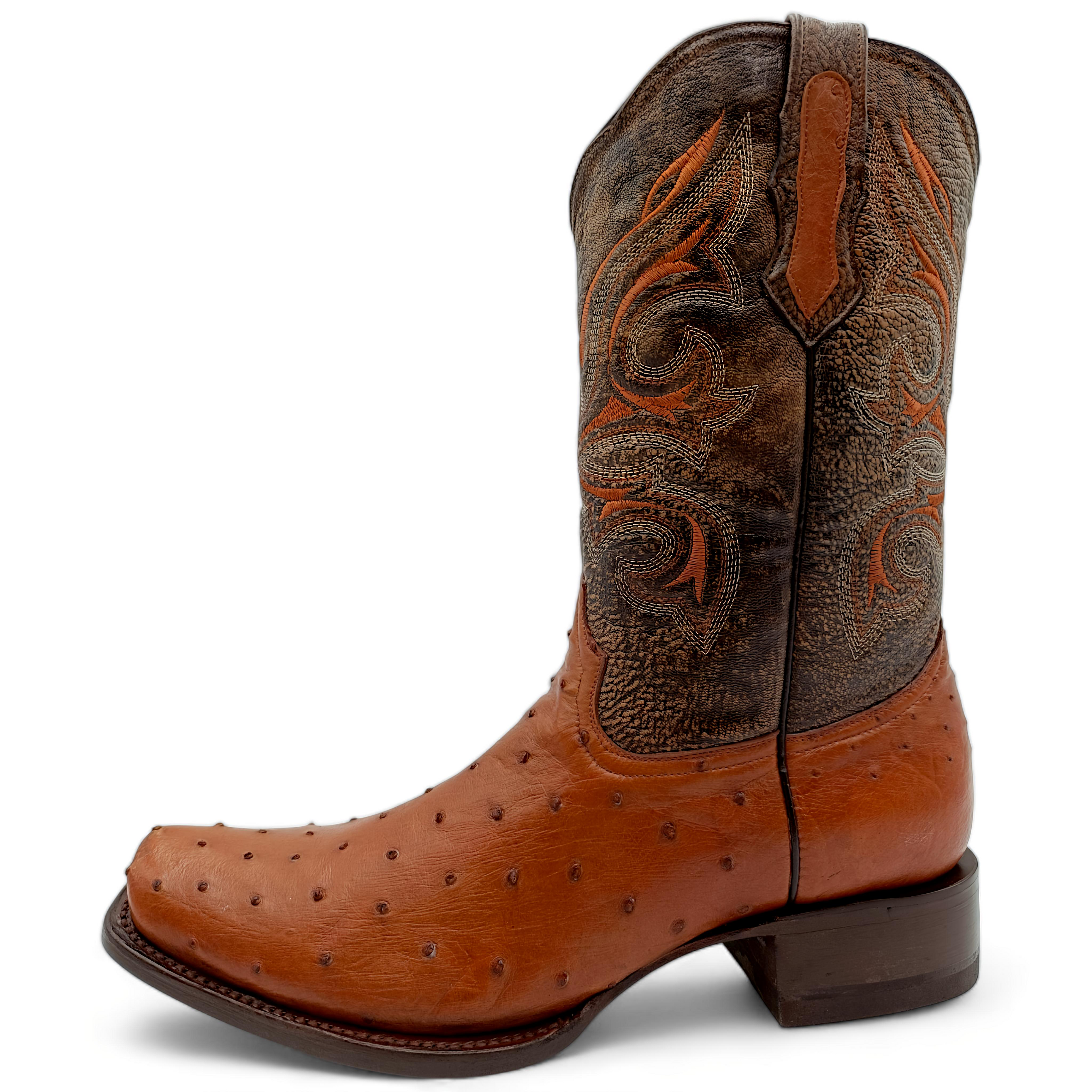 BOTA VAQUERA EN PIEL GENUINA DE AVESTRUZ PARA CABALLERO (M17)