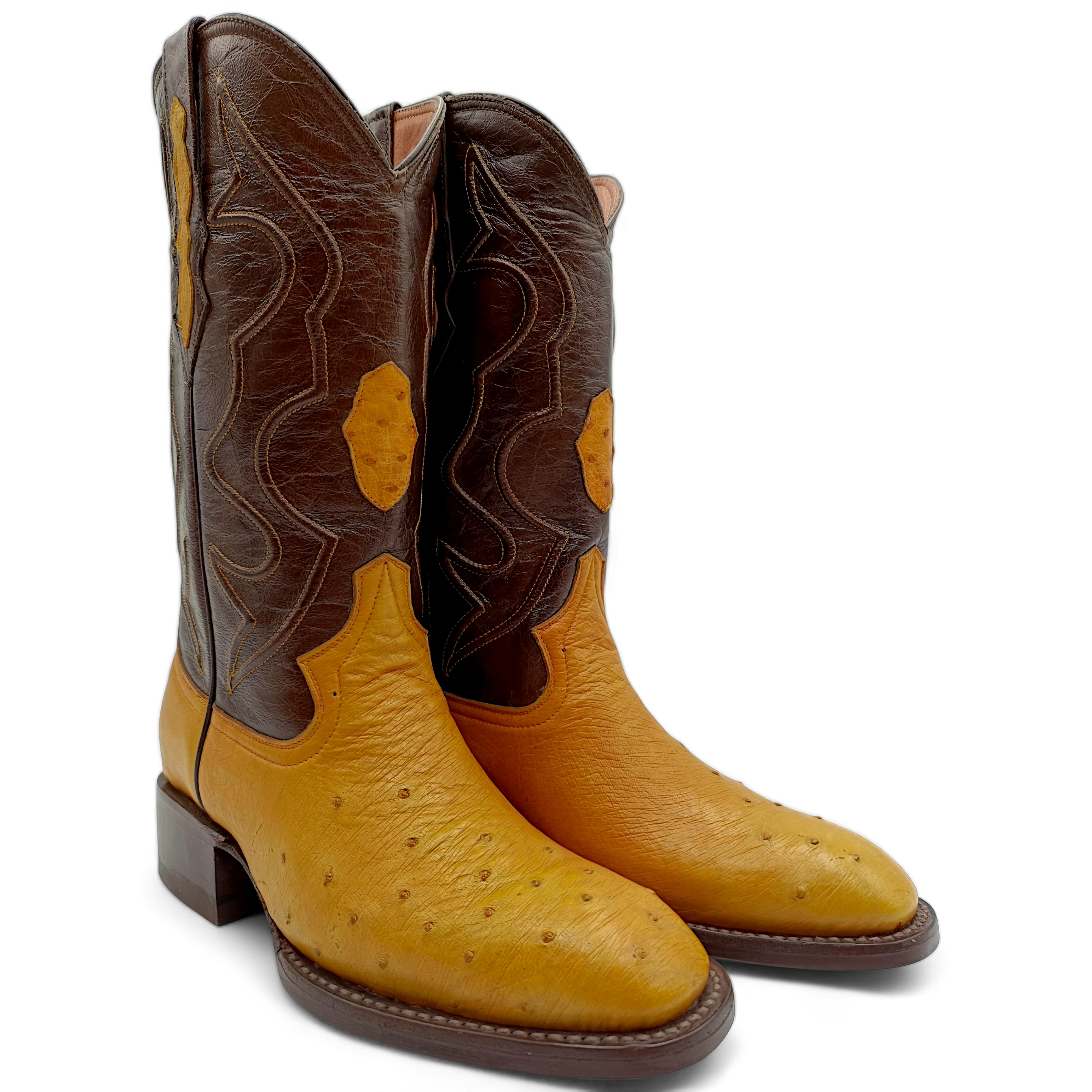 BOTA VAQUERA EN PIEL GENUINA DE AVESTRUZ PARA CABALLERO (M30)