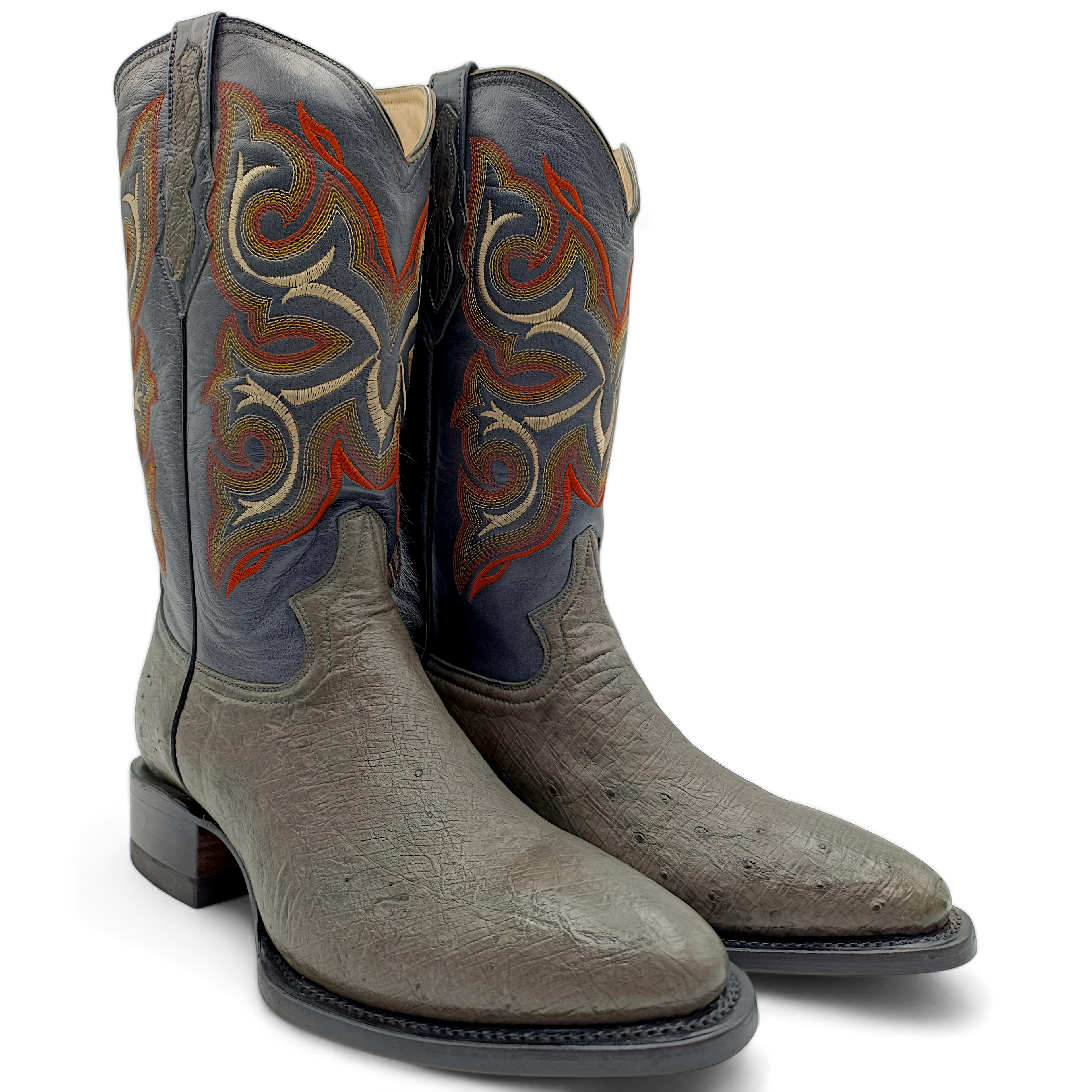 BOTA VAQUERA EN PIEL GENUINA DE AVESTRUZ PARA CABALLERO (M24)