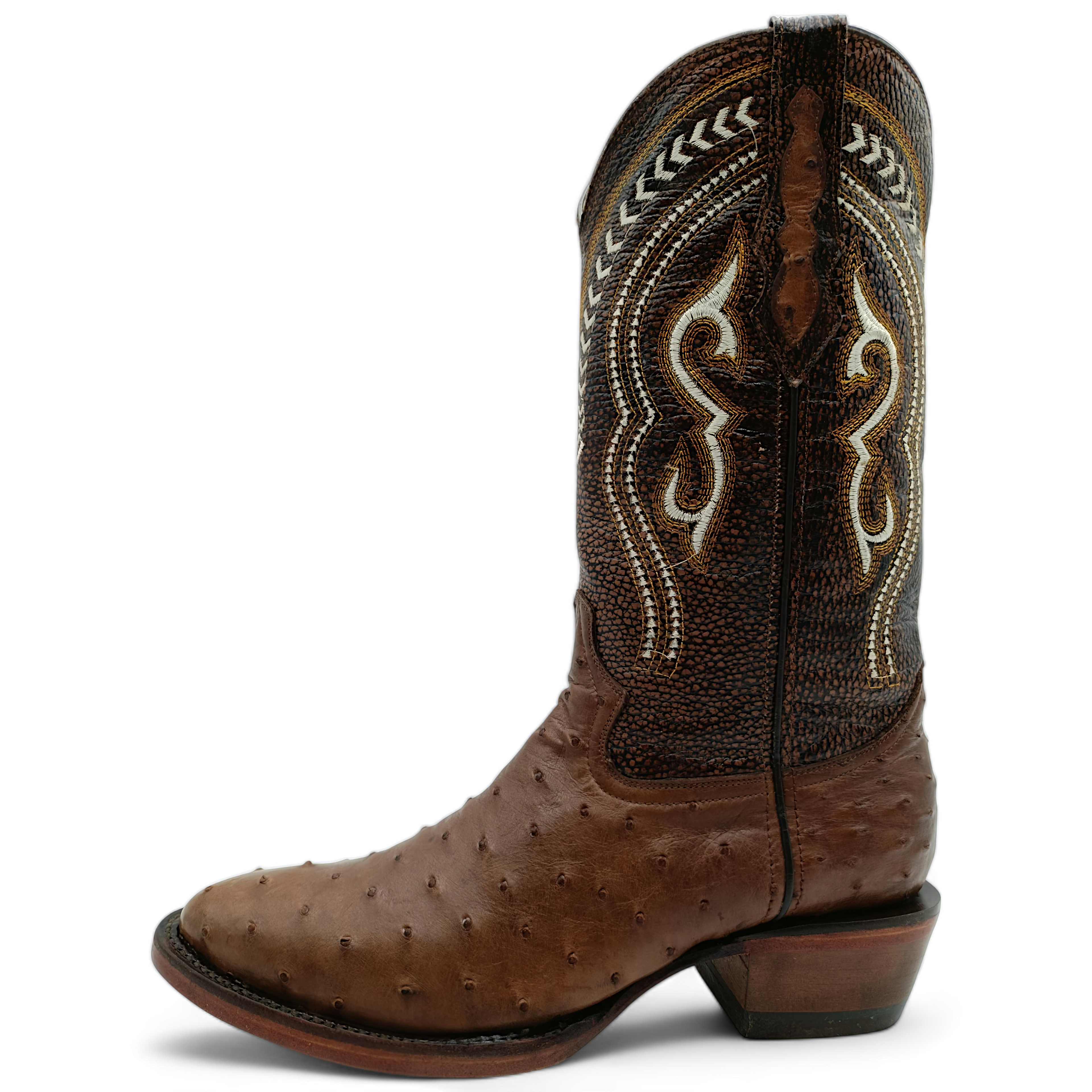 BOTA VAQUERA EN PIEL GENUINA DE AVESTRUZ PARA CABALLERO (M25)