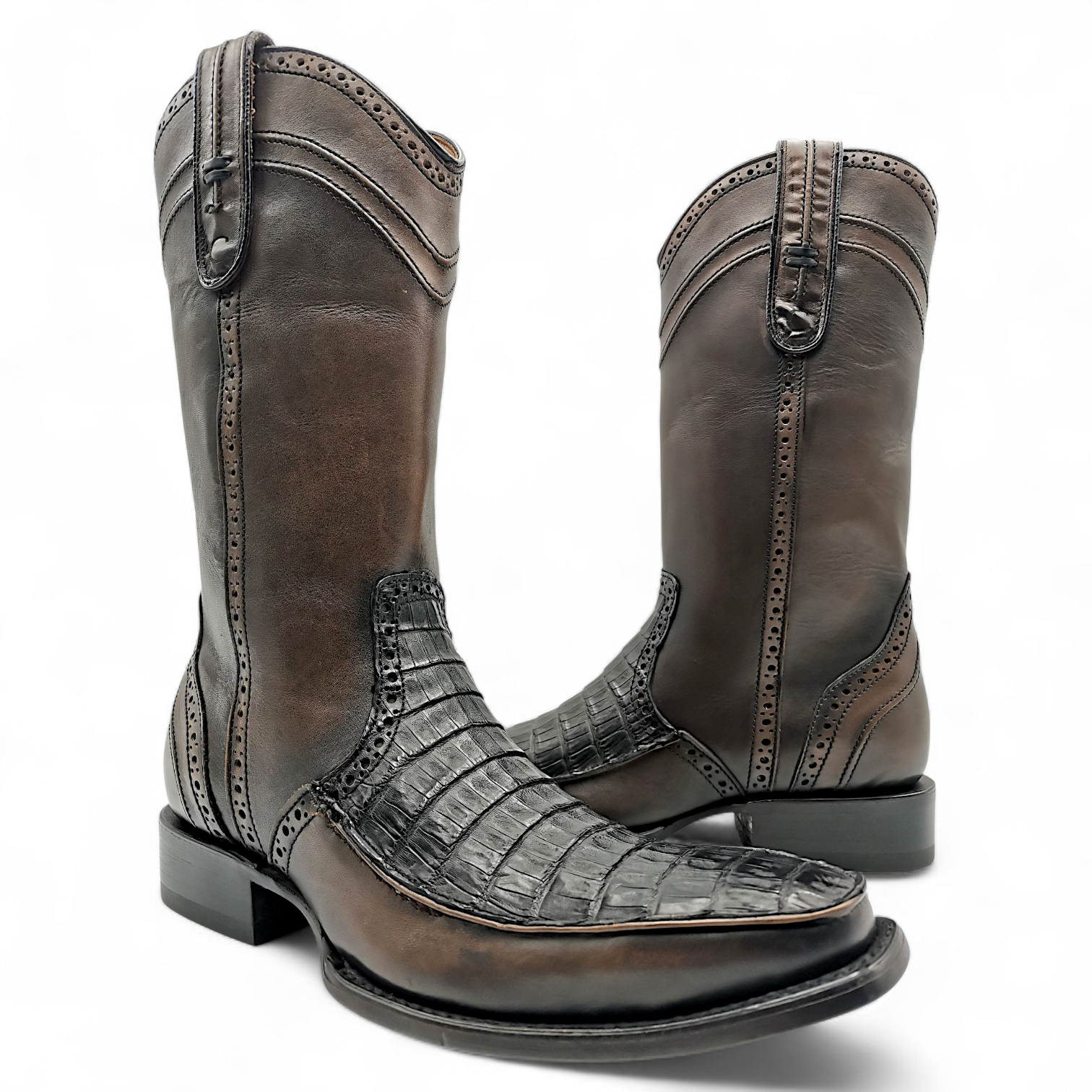 BOTA VAQUERA EN PIEL GENUINA DE COCODRILO PARA CABALLERO (MSN)