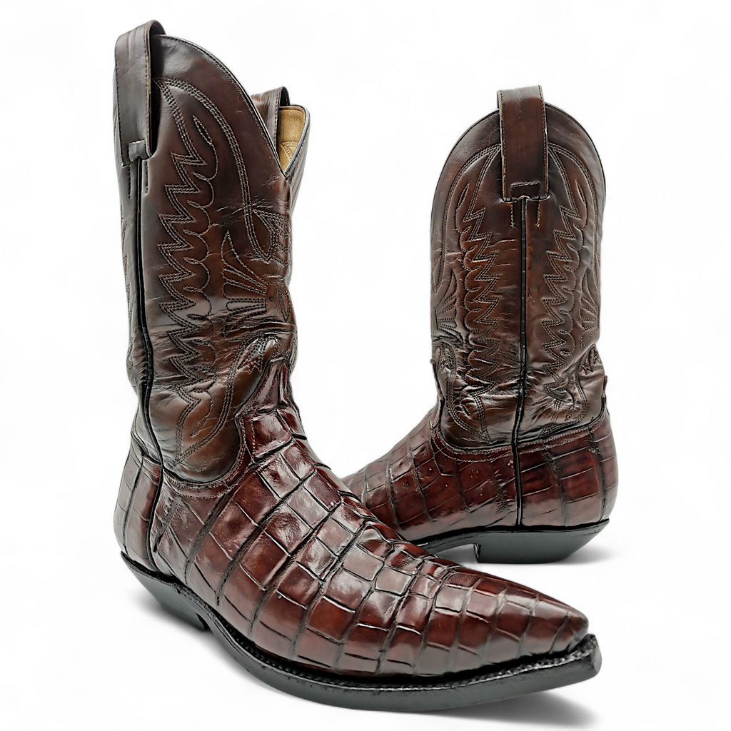 BOTA VAQUERA EN PIEL GENUINA DE COCODRILO PARA CABALLERO (MSN)