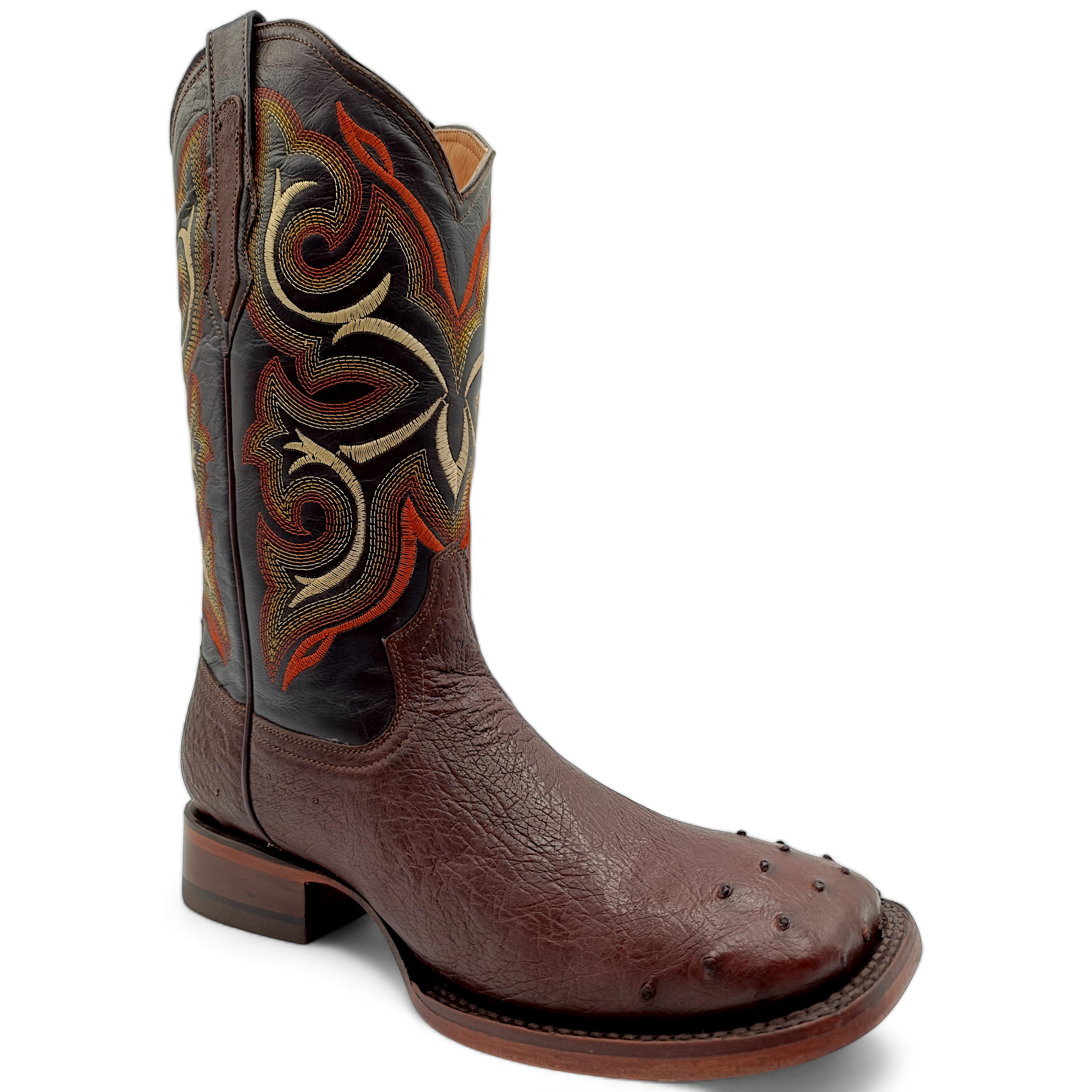 BOTA VAQUERA EN PIEL GENUINA DE AVESTRUZ PARA CABALLERO (M14)