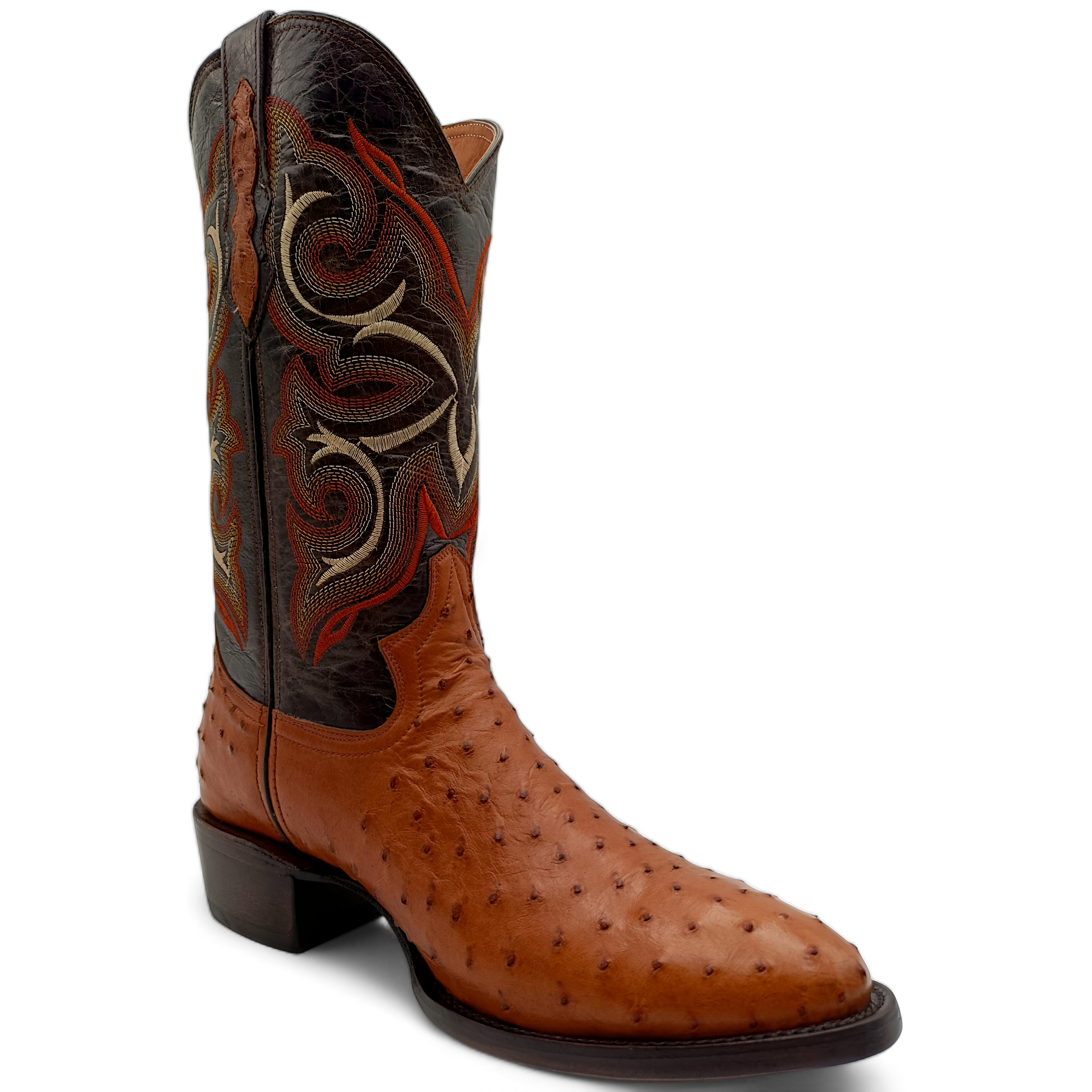 BOTA VAQUERA EN PIEL GENUINA DE AVESTRUZ PARA CABALLERO (M28)