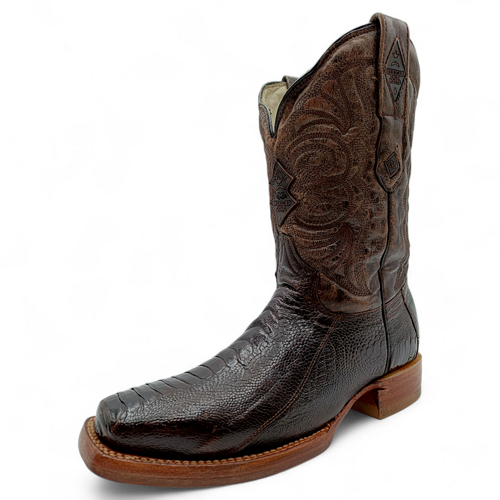 BOTA VAQUERA EN PIEL GENUINA DE PATA DE AVESTRUZ PARA CABALLERO (MSN)