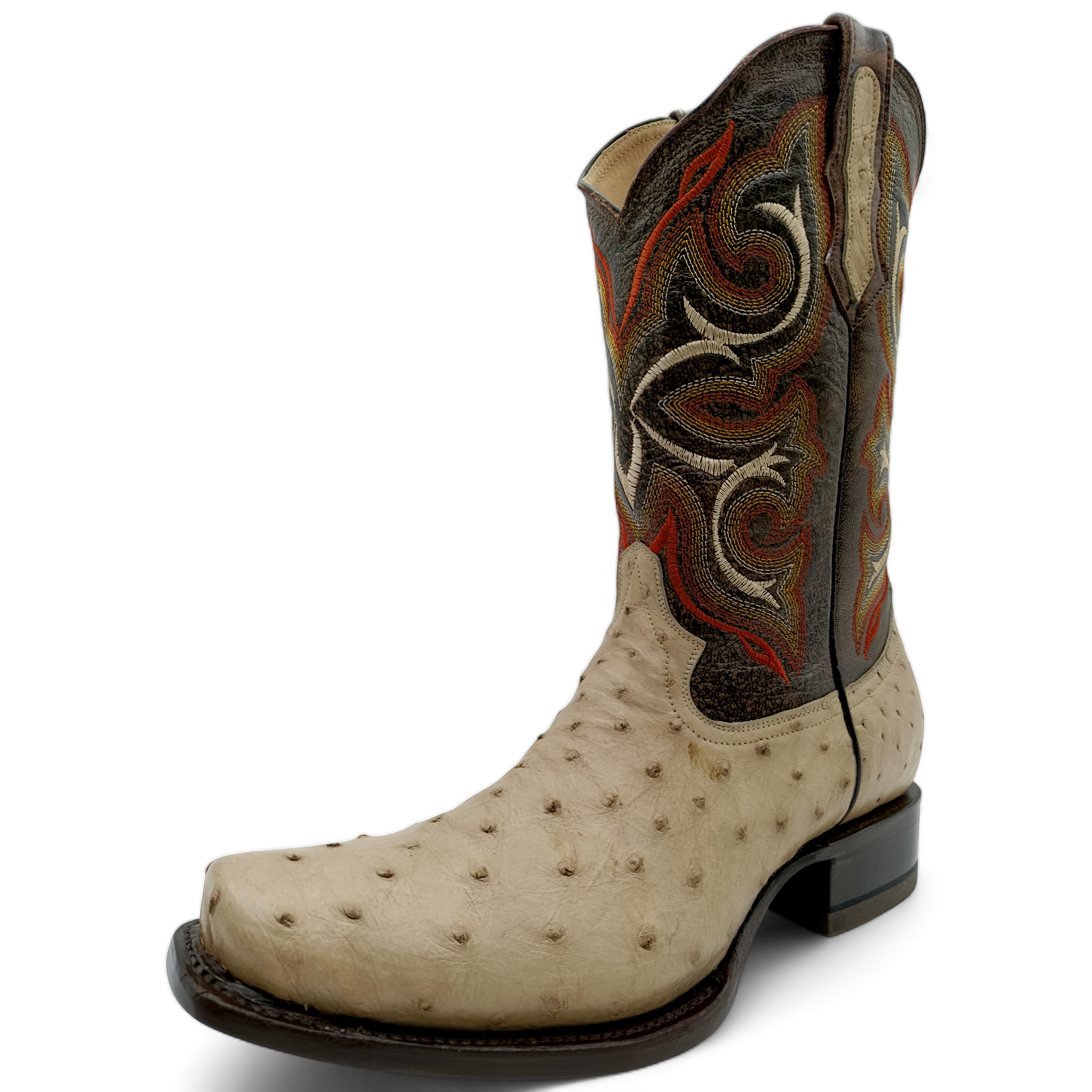 BOTA VAQUERA EN PIEL GENUINA DE AVESTRUZ PARA CABALLERO (M15)