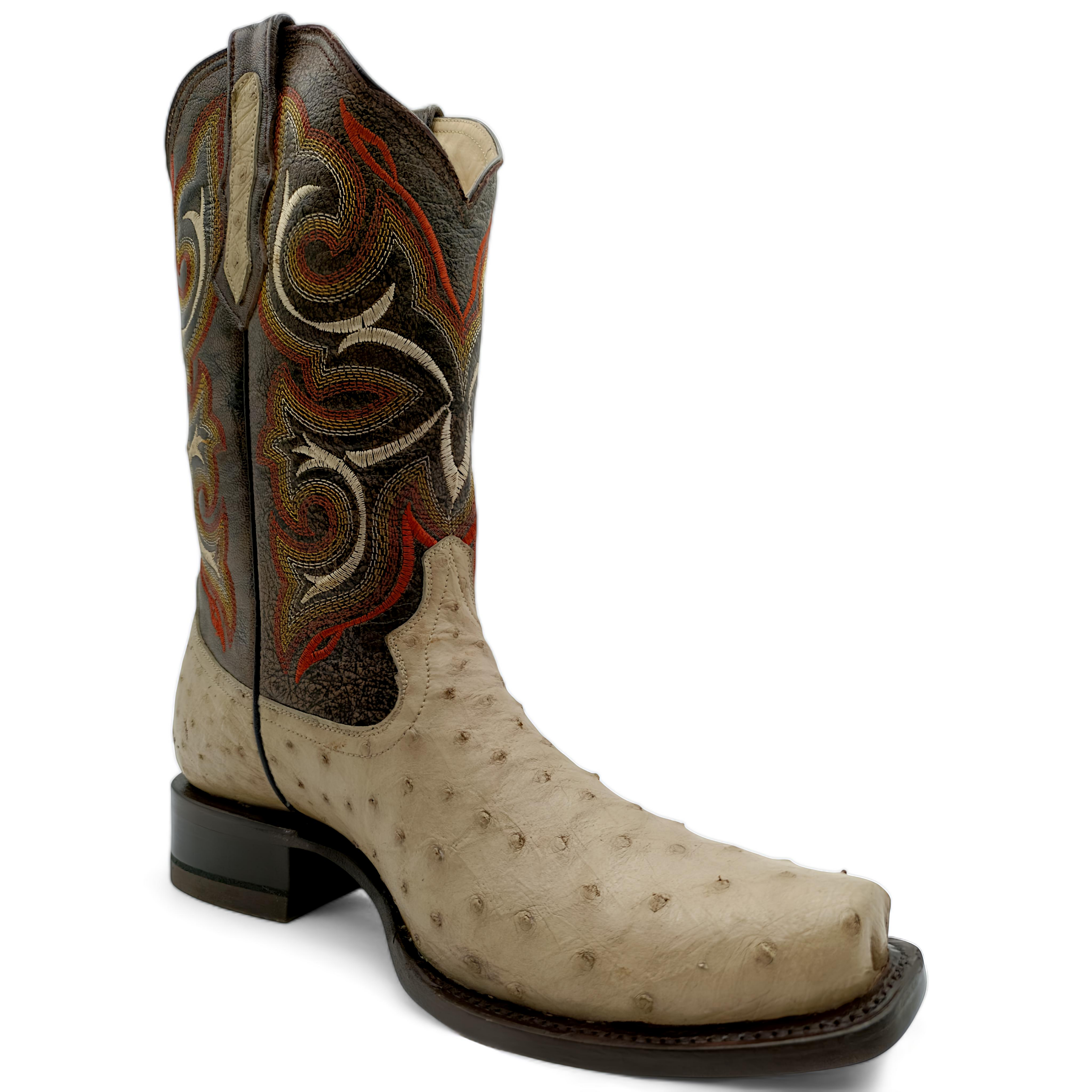 BOTA VAQUERA EN PIEL GENUINA DE AVESTRUZ PARA CABALLERO (M15)