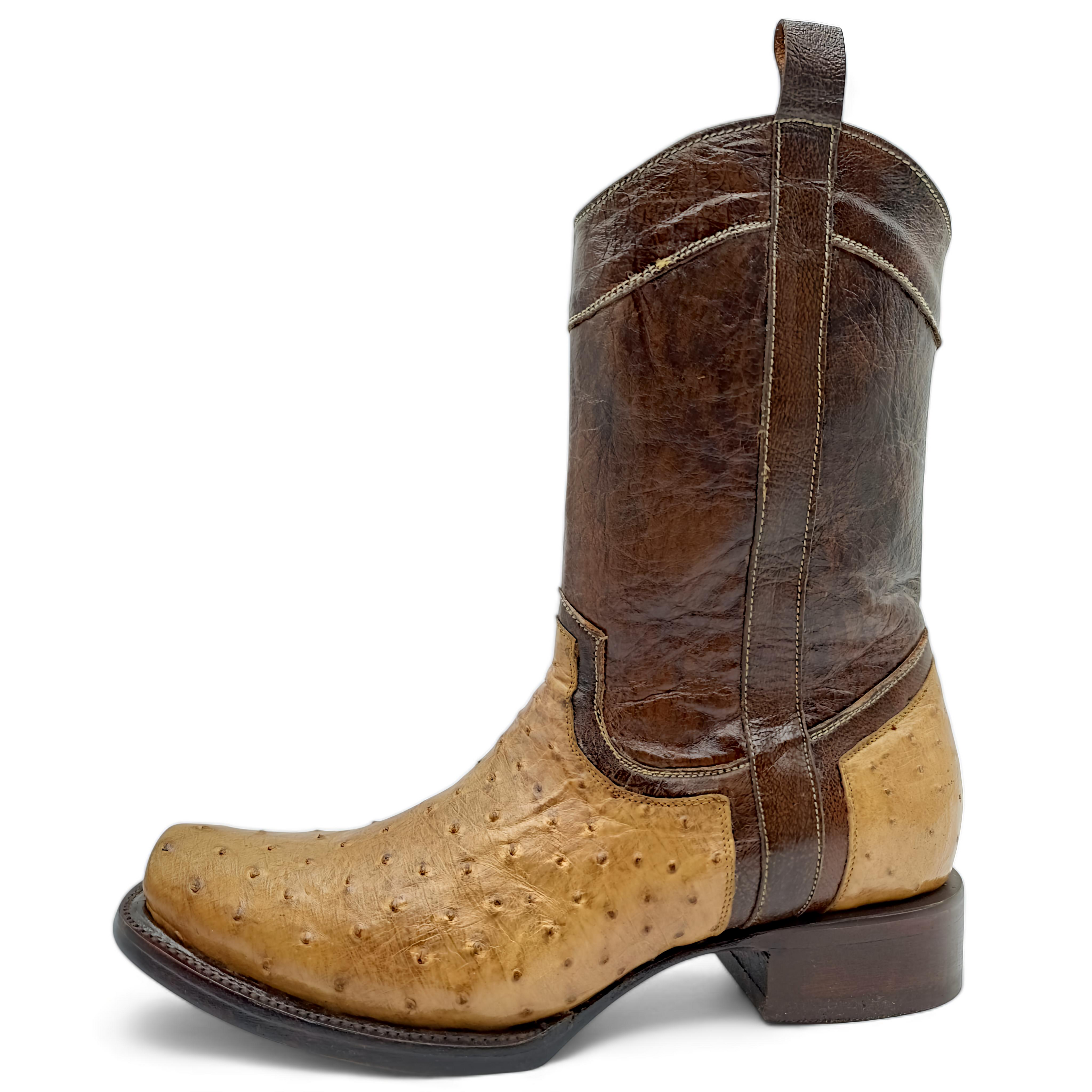 BOTA VAQUERA EN PIEL GENUINA DE AVESTRUZ PARA CABALLERO (M1)