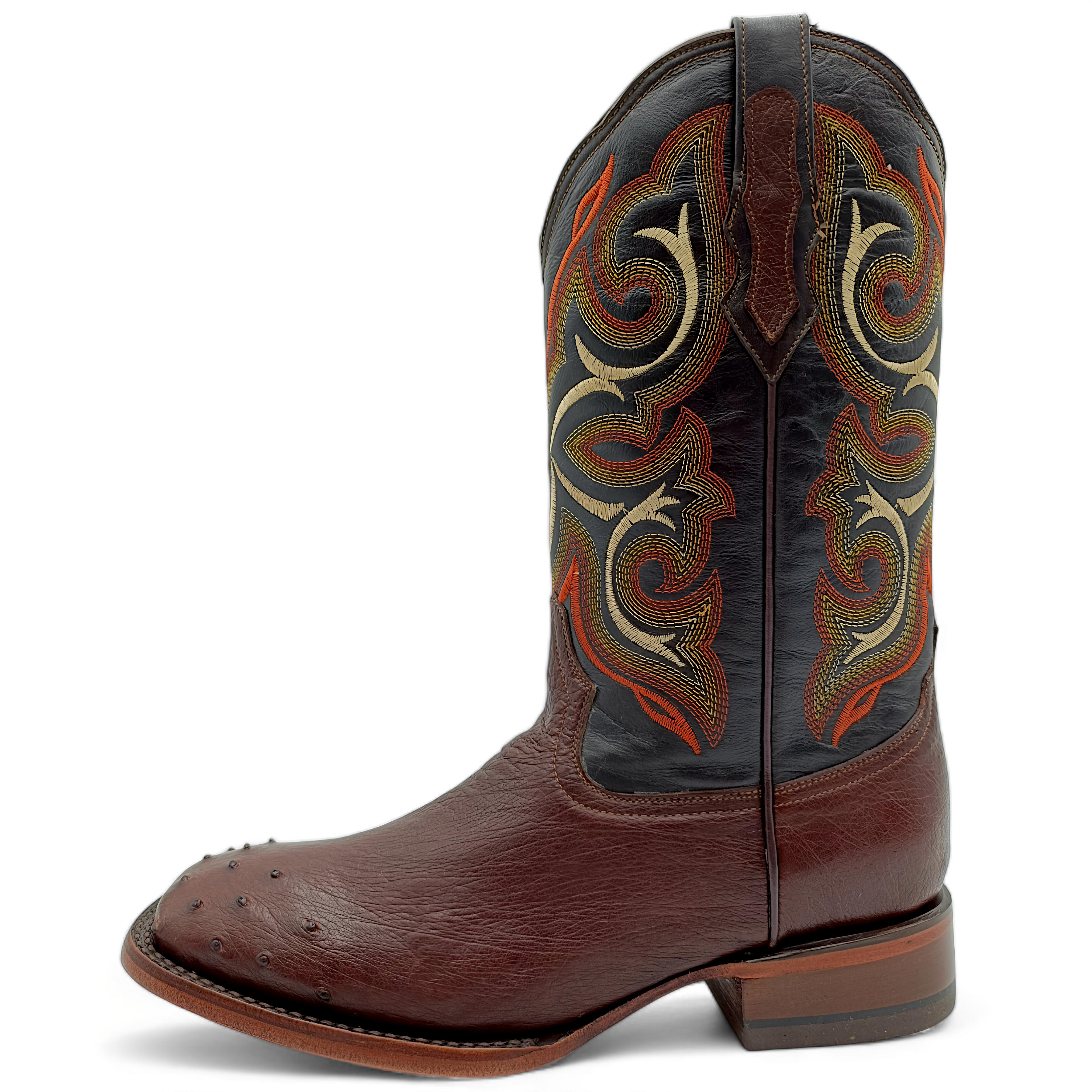 BOTA VAQUERA EN PIEL GENUINA DE AVESTRUZ PARA CABALLERO (M14)
