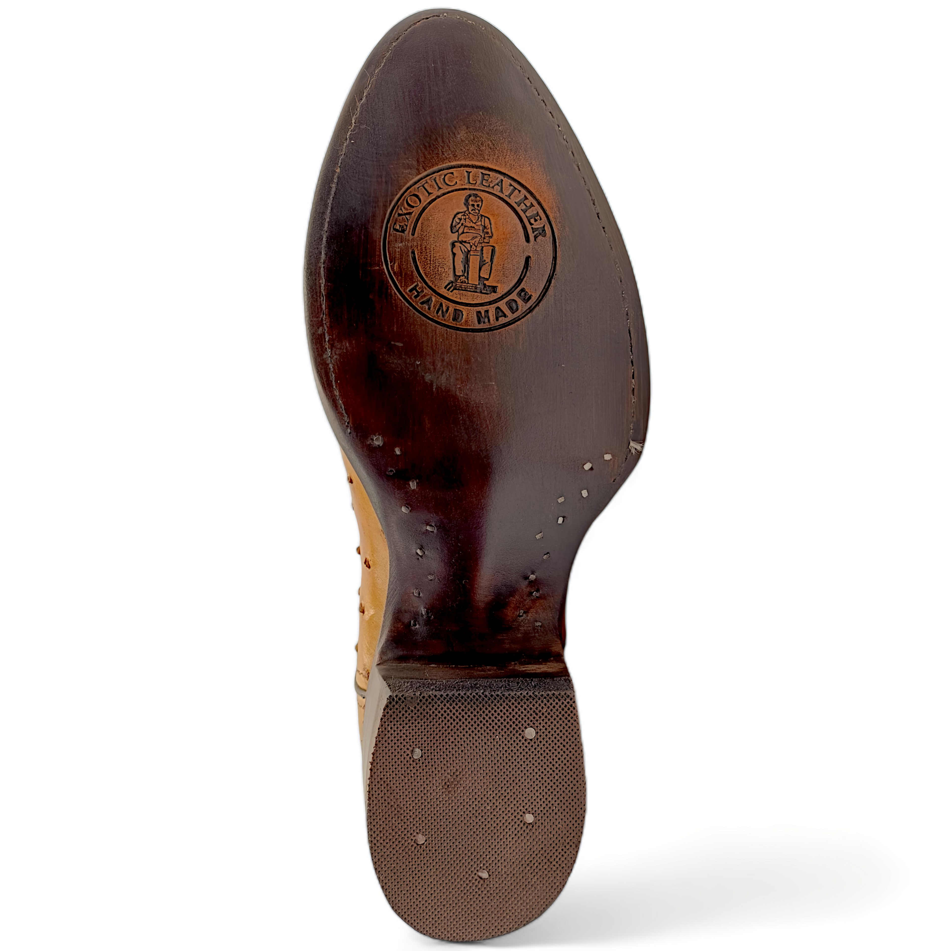 BOTA VAQUERA EN PIEL GENUINA DE AVESTRUZ PARA CABALLERO (M7)