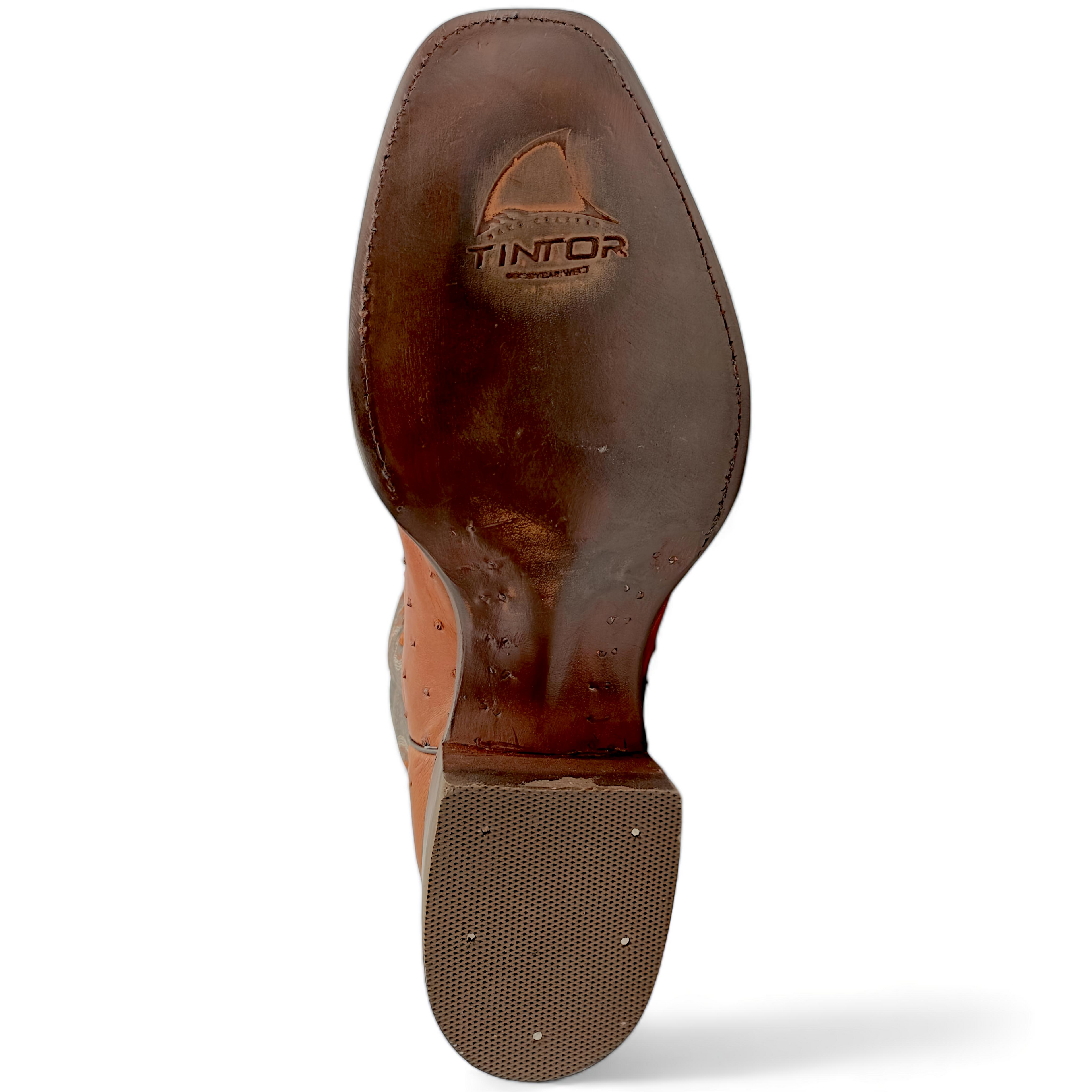 BOTA VAQUERA EN PIEL GENUINA DE AVESTRUZ PARA CABALLERO (M17)