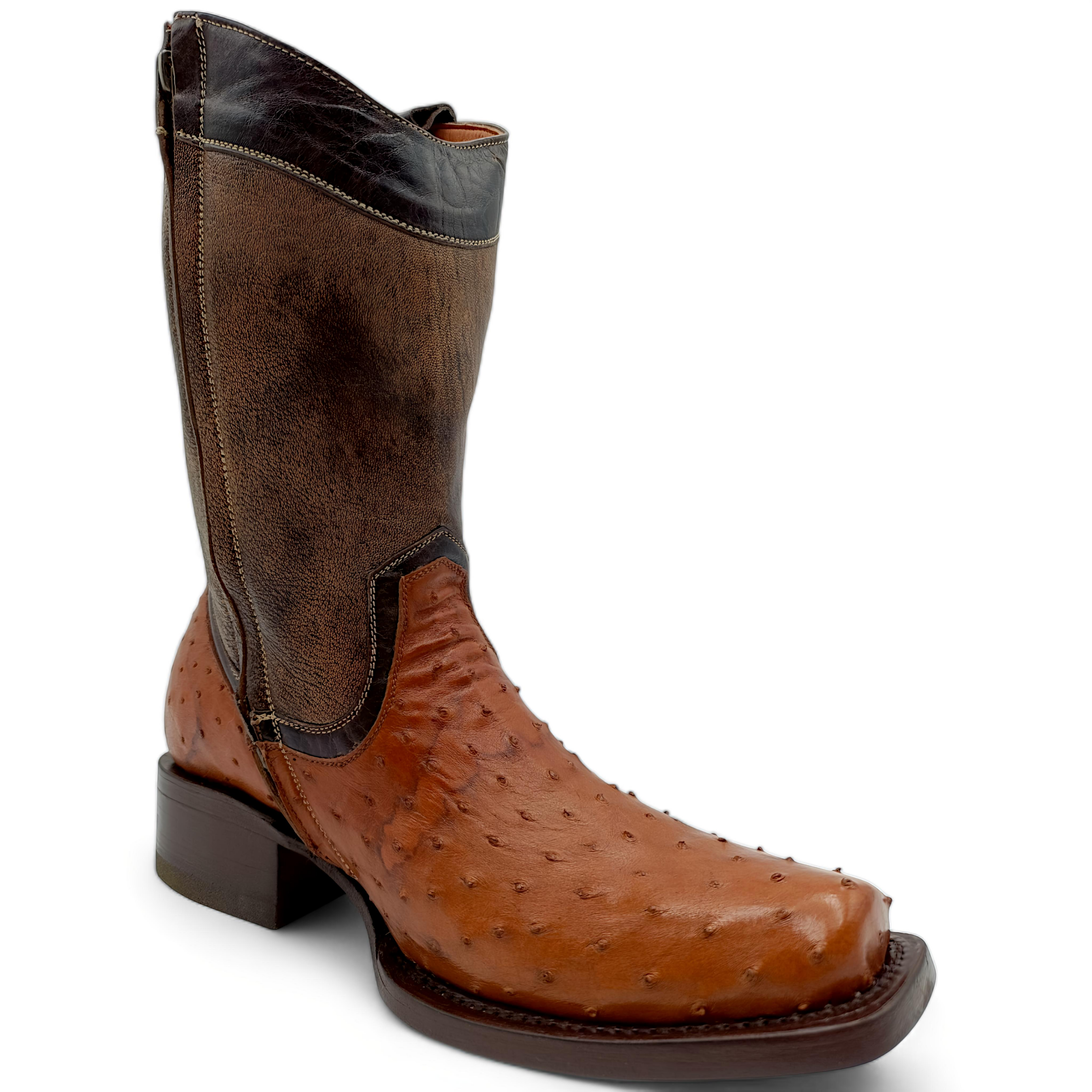 BOTA VAQUERA EN PIEL GENUINA DE AVESTRUZ PARA CABALLERO (M3)