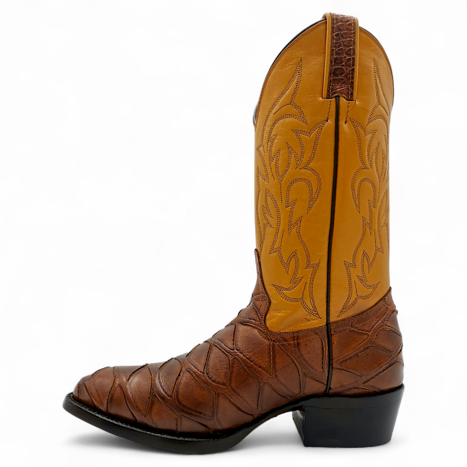 BOTA VAQUERA EN PIEL IMITACIÓN DE OSO HORMIGUERO PARA CABALLERO (M)