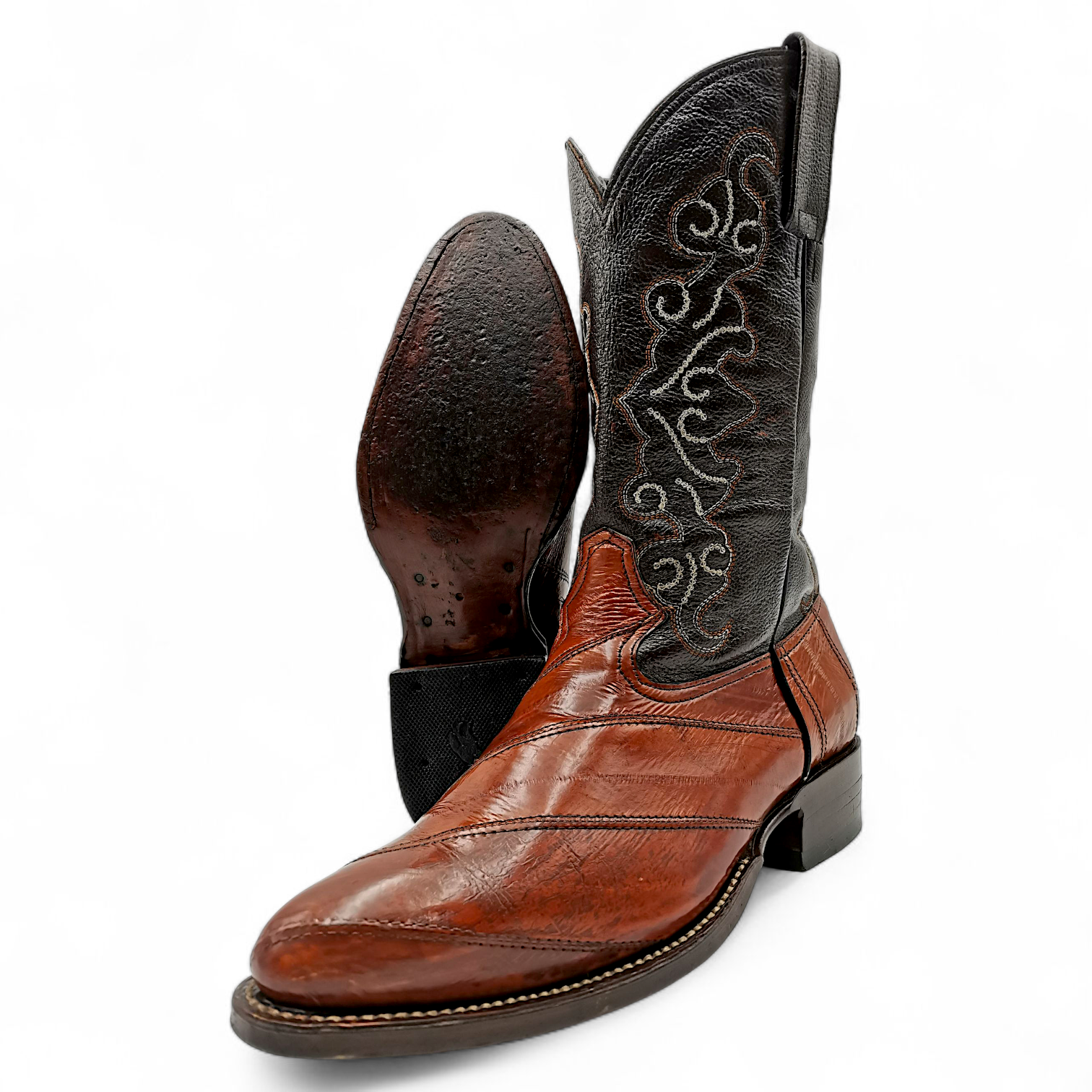 BOTA VAQUERA EN PIEL GENUINA DE ANGUILA PARA CABALLERO (MSN)