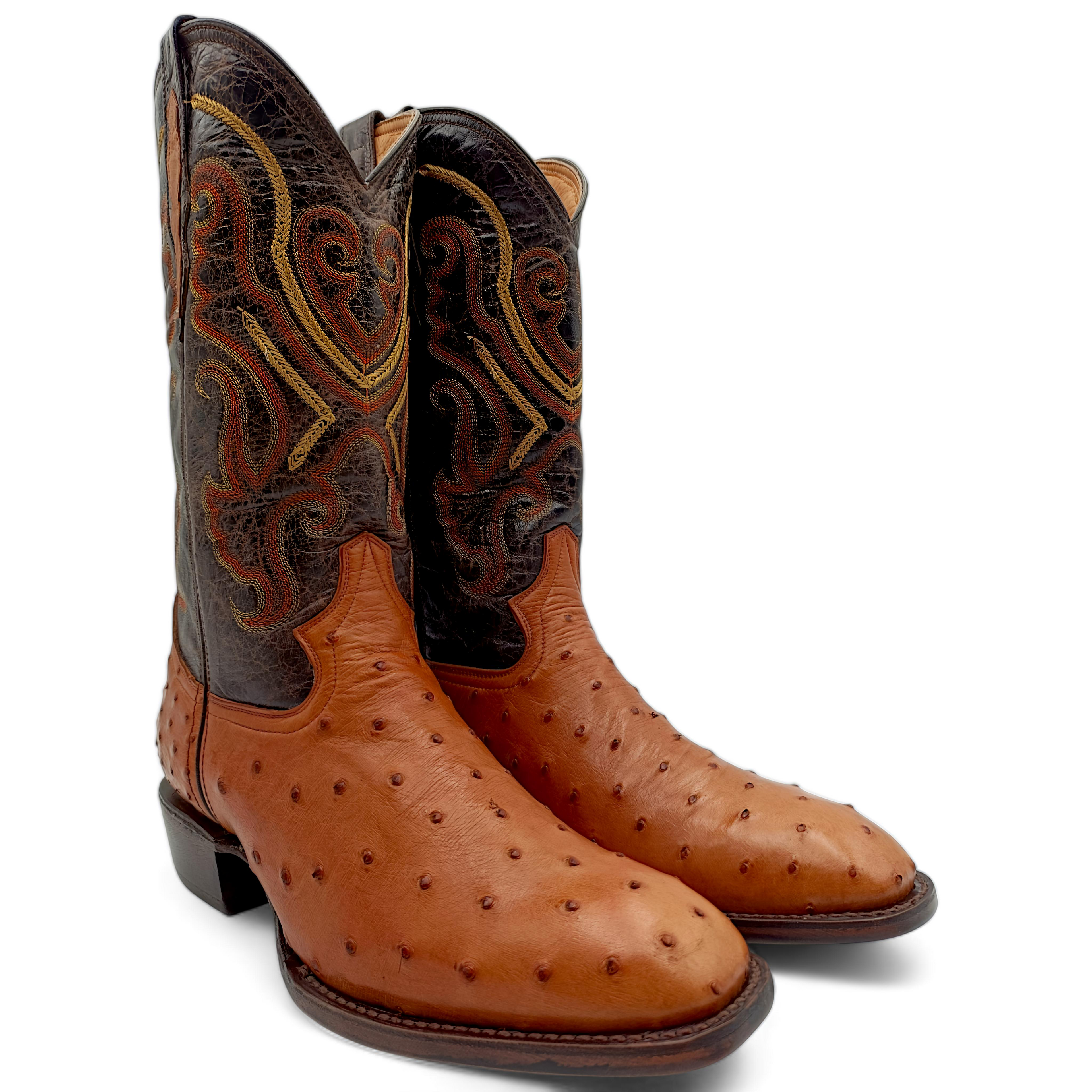 BOTA VAQUERA EN PIEL GENUINA DE AVESTRUZ PARA CABALLERO (M19)