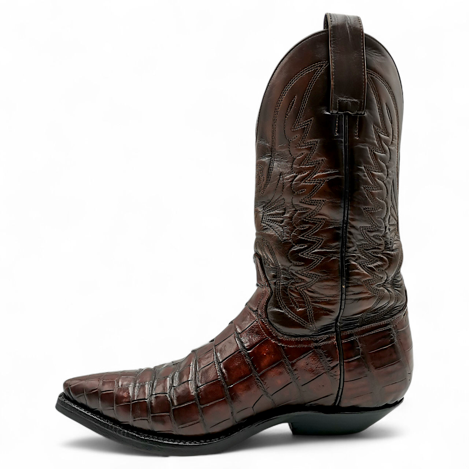 BOTA VAQUERA EN PIEL GENUINA DE COCODRILO PARA CABALLERO (MSN)