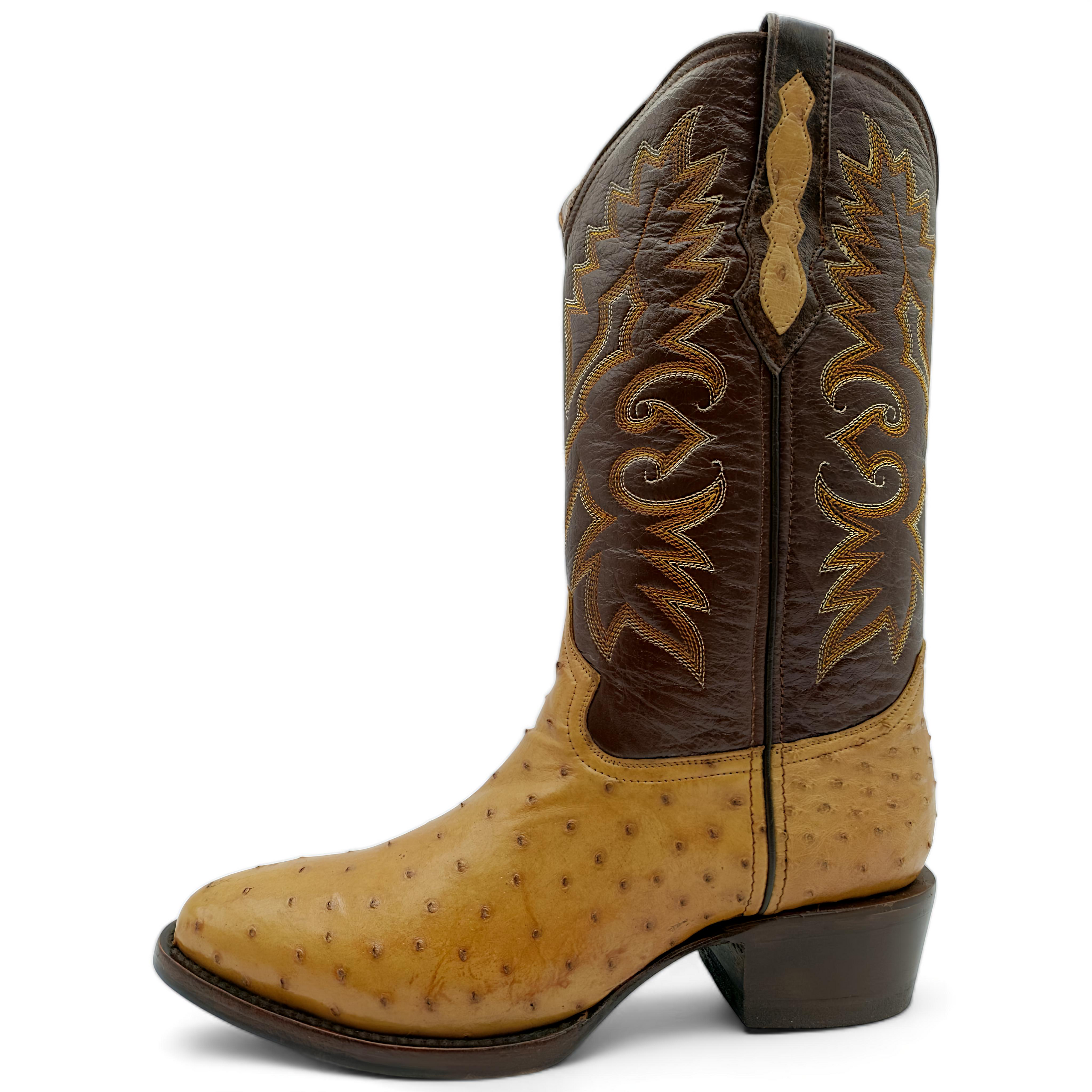 BOTA VAQUERA EN PIEL GENUINA DE AVESTRUZ PARA CABALLERO (M7)