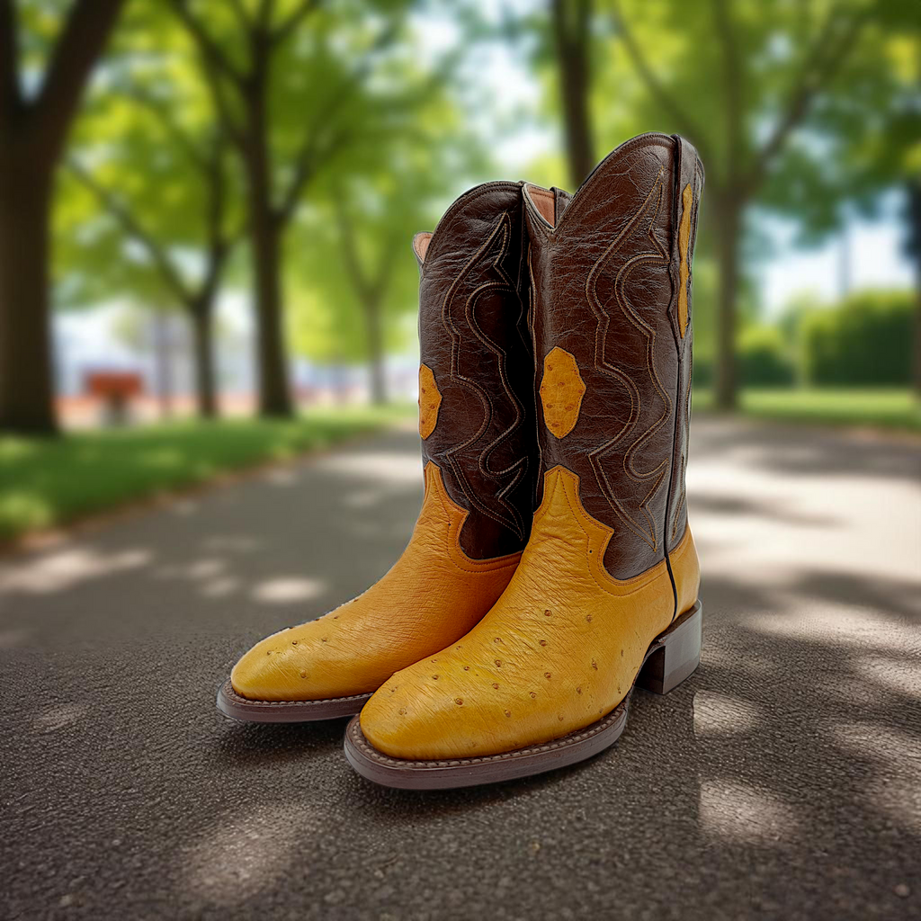 BOTA VAQUERA EN PIEL GENUINA DE AVESTRUZ PARA CABALLERO (M30)