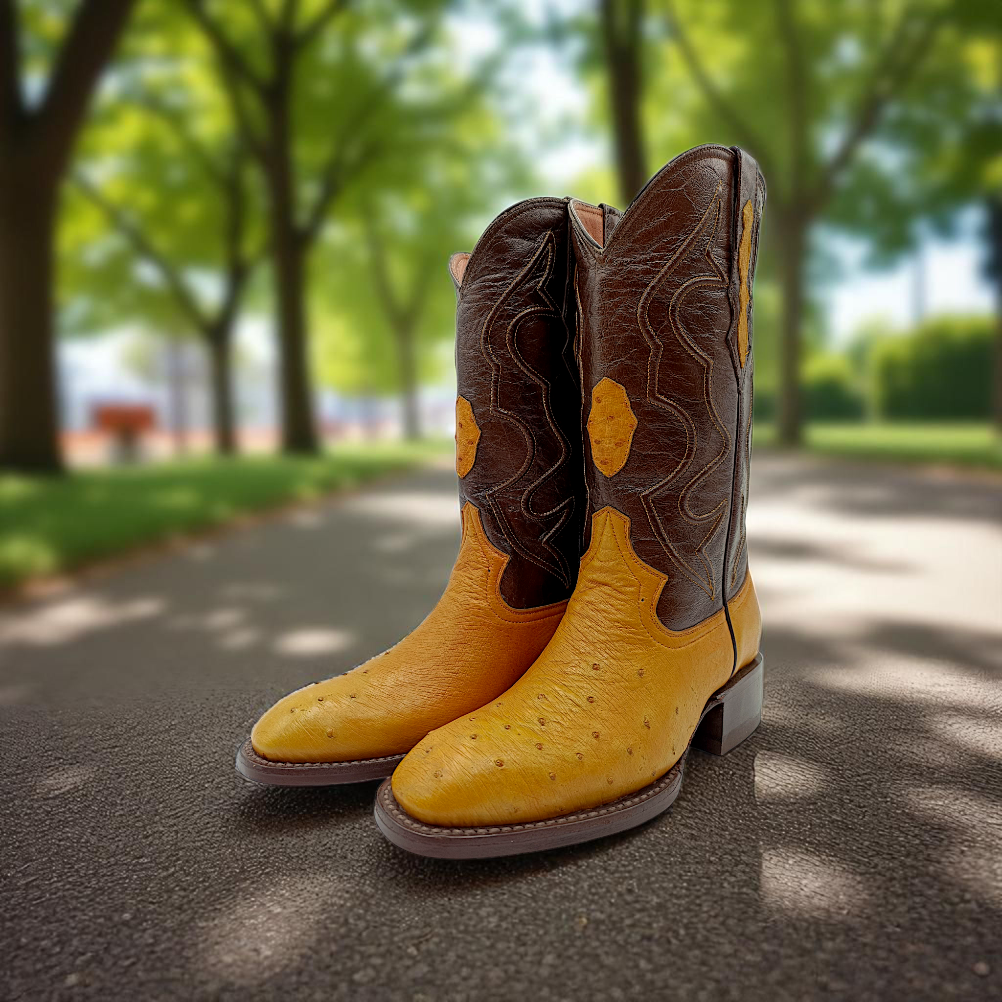 BOTA VAQUERA EN PIEL GENUINA DE AVESTRUZ PARA CABALLERO (M30)