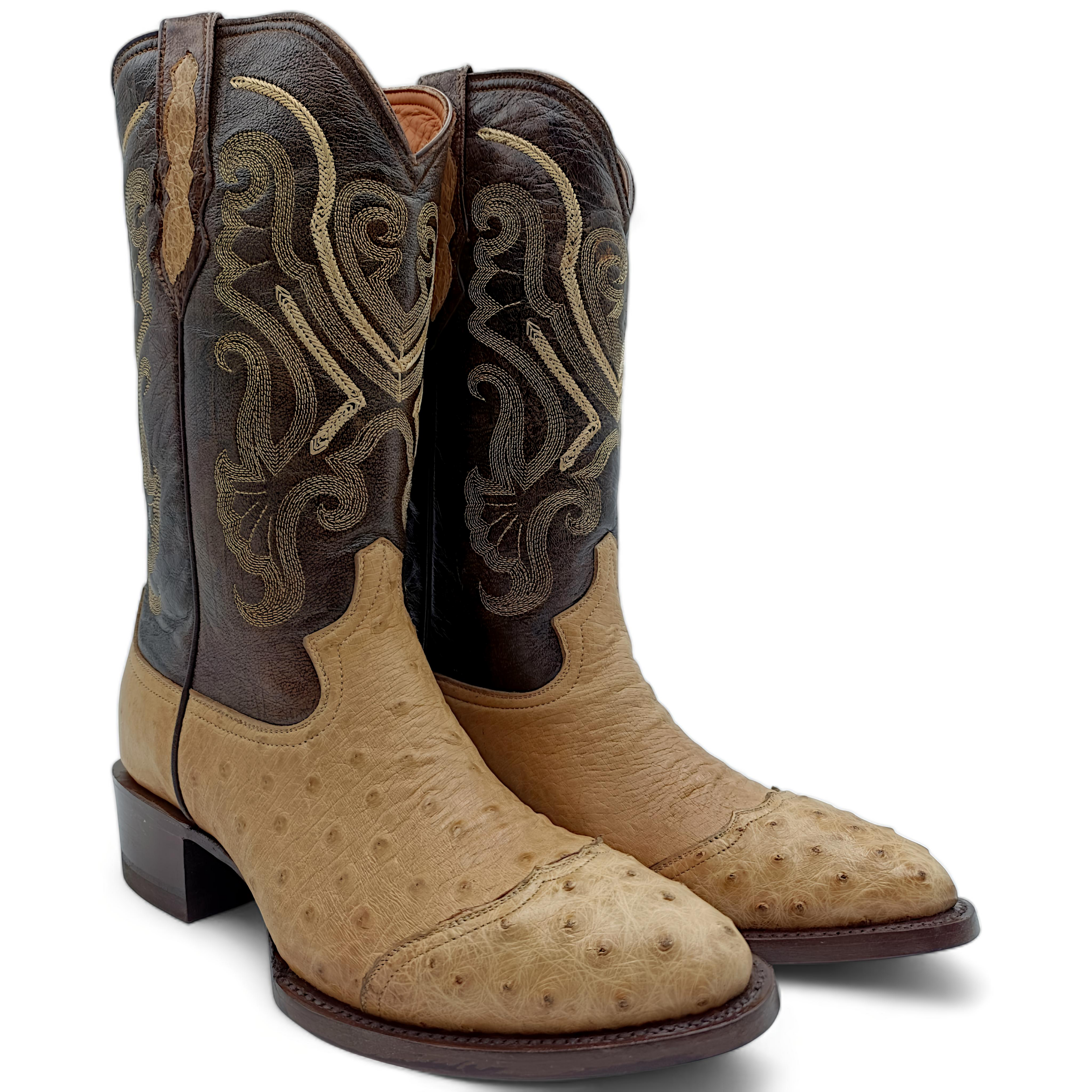 BOTA VAQUERA EN PIEL GENUINA DE AVESTRUZ PARA CABALLERO (M6)