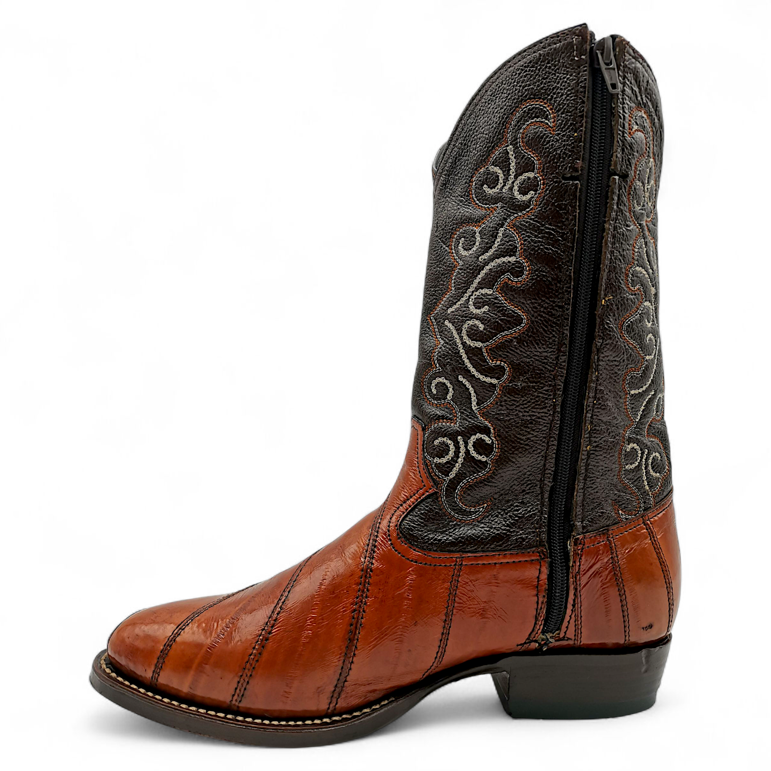 BOTA VAQUERA EN PIEL GENUINA DE ANGUILA PARA CABALLERO (MSN)