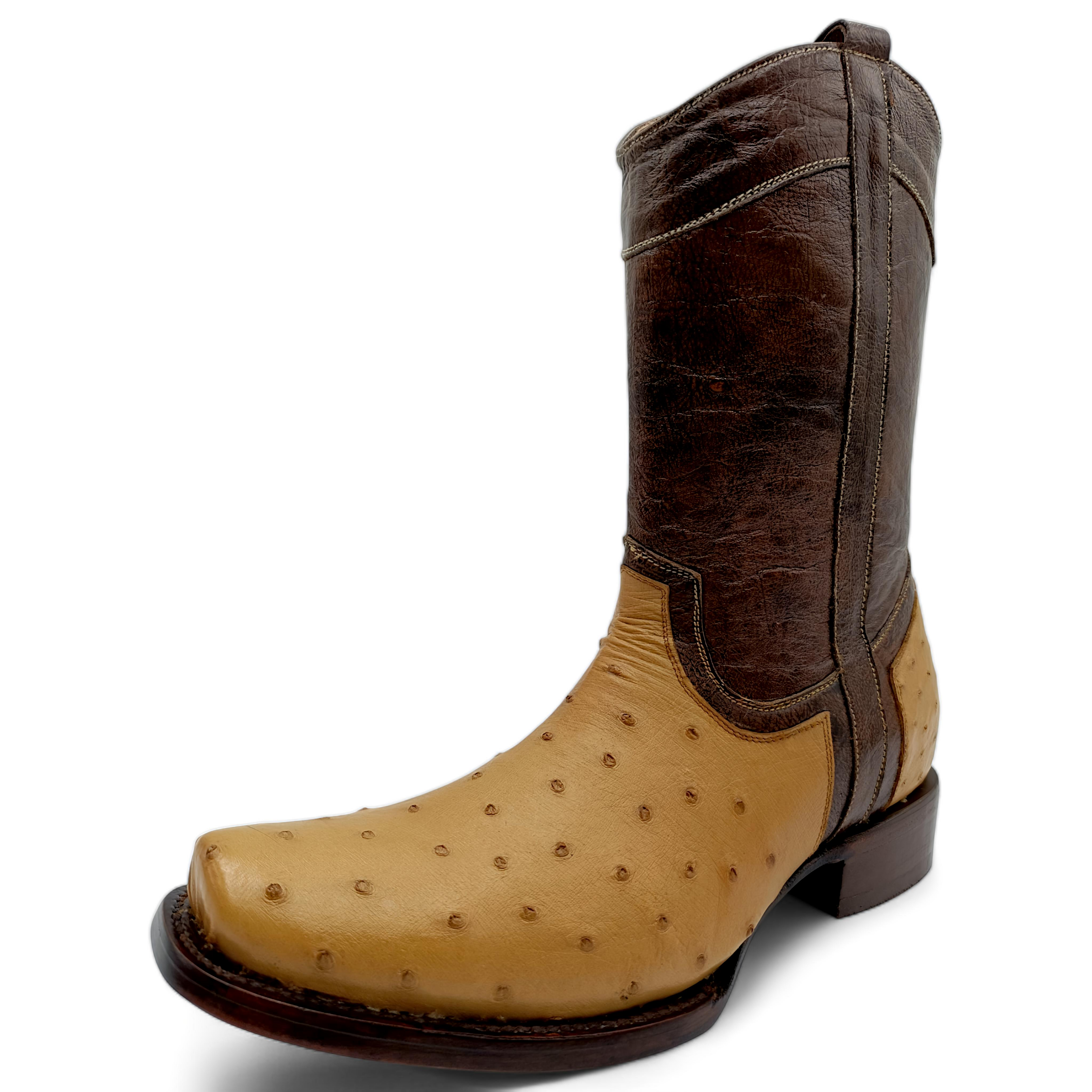 BOTA VAQUERA EN PIEL GENUINA DE AVESTRUZ PARA CABALLERO (M2)