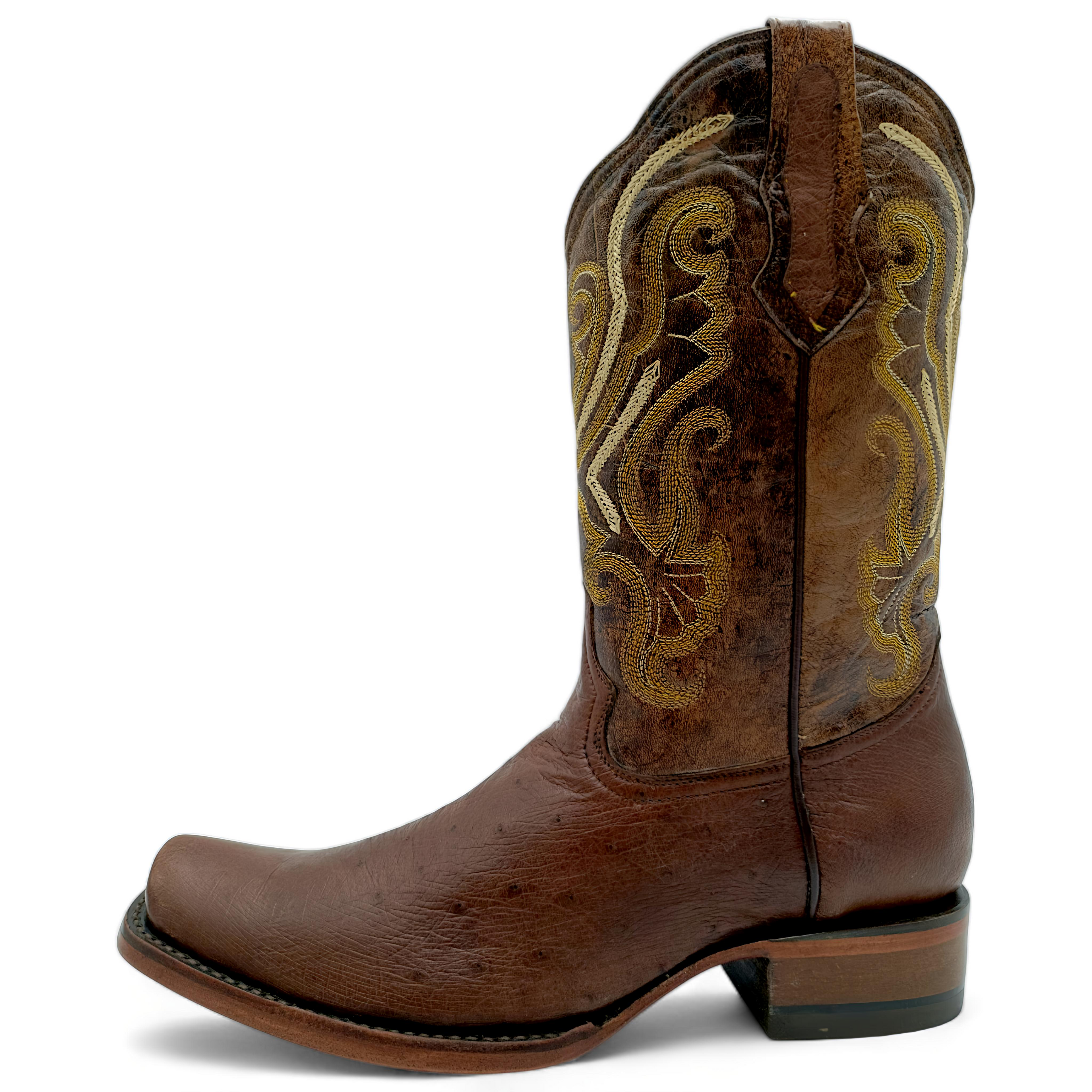 BOTA VAQUERA EN PIEL GENUINA DE AVESTRUZ PARA CABALLERO (M20)