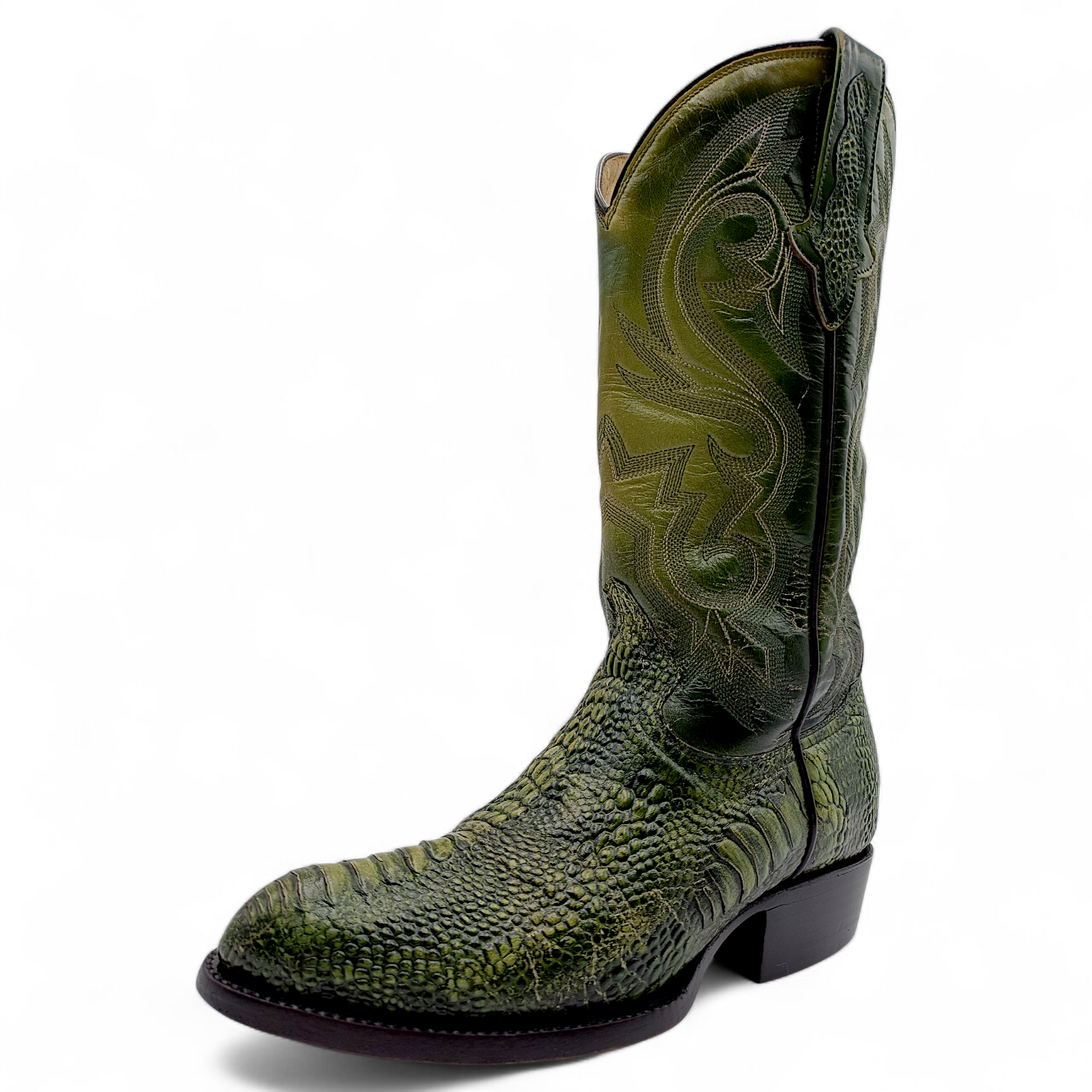 BOTA VAQUERA EN PIEL IMITACIÓN DE PATA DE AVESTRUZ PARA CABALLERO (MSN)