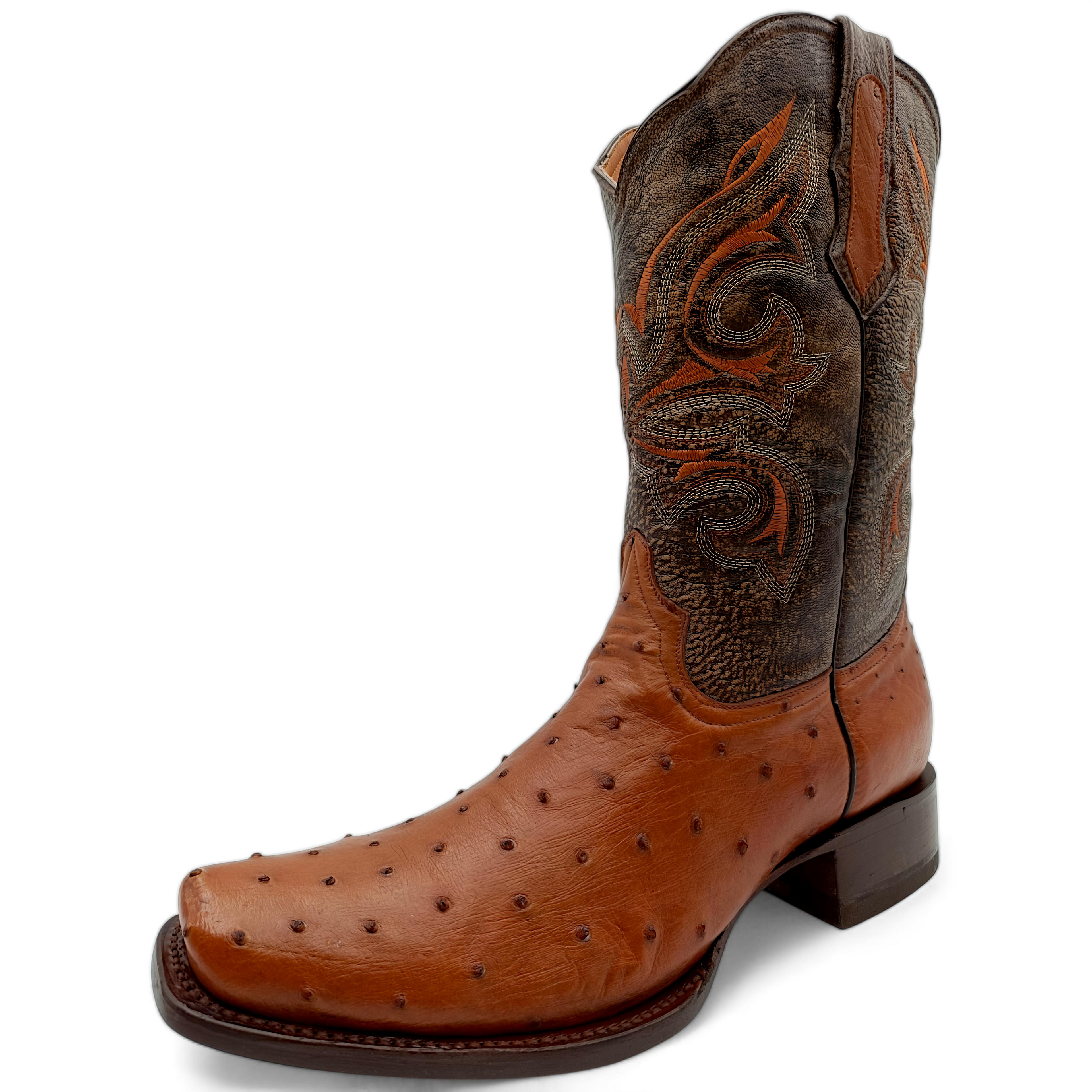 BOTA VAQUERA EN PIEL GENUINA DE AVESTRUZ PARA CABALLERO (M17)