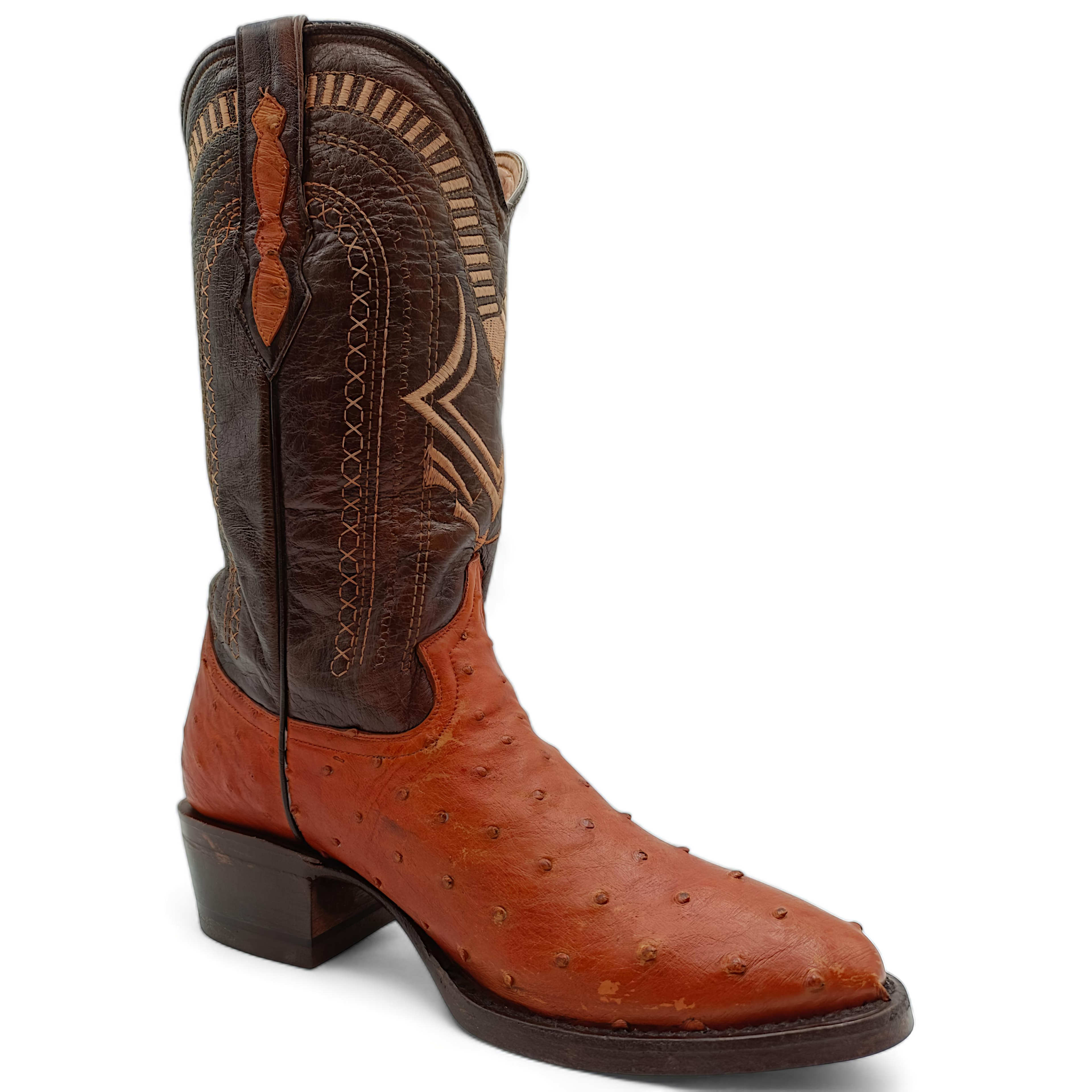 BOTA VAQUERA EN PIEL GENUINA DE AVESTRUZ PARA CABALLERO (M13)
