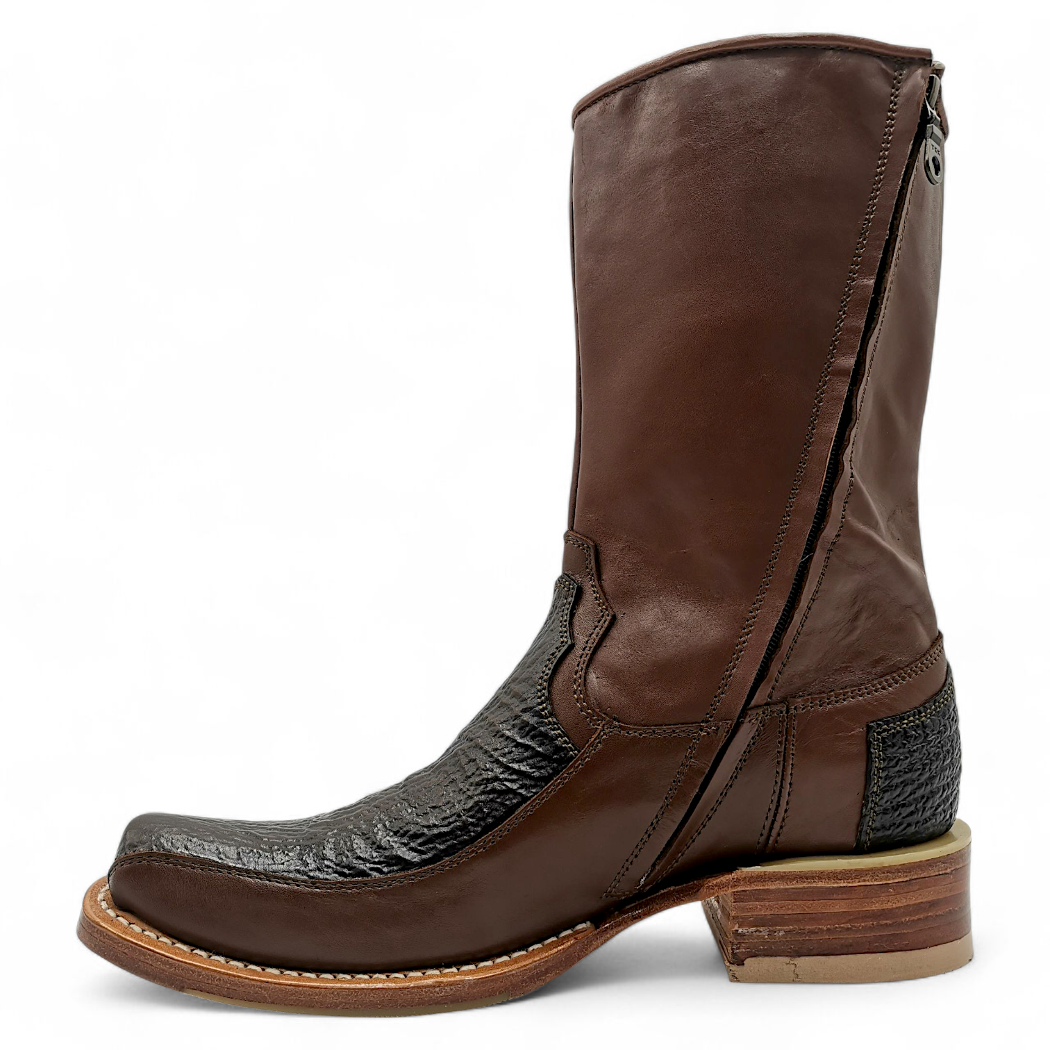BOTA VAQUERA EN PIEL GENUINA DE TIBURÓN PARA CABALLERO (M)