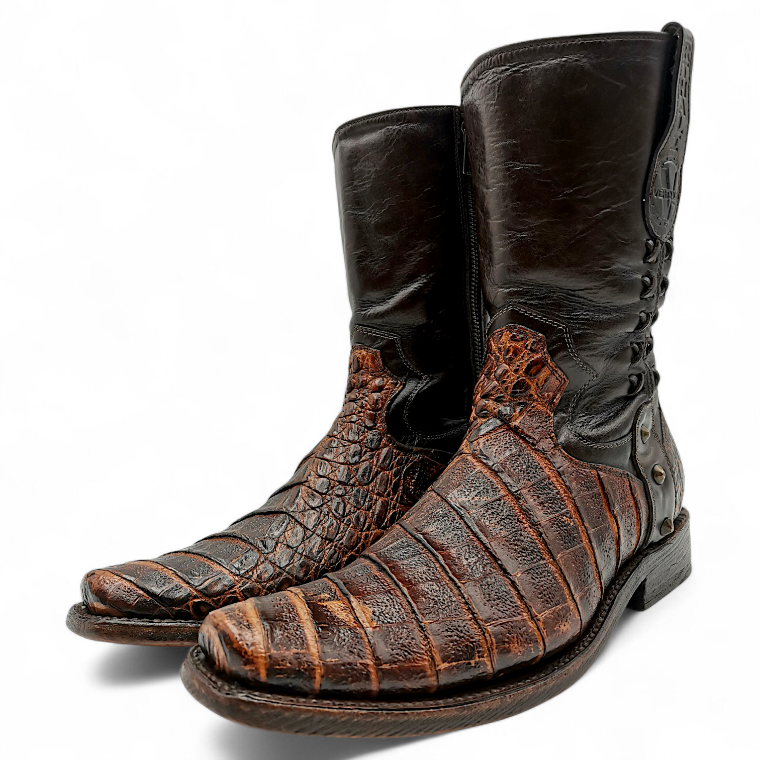 BOTA VAQUERA EN PIEL GENUINA DE COCODRILO PARA CABALLERO (MSN)